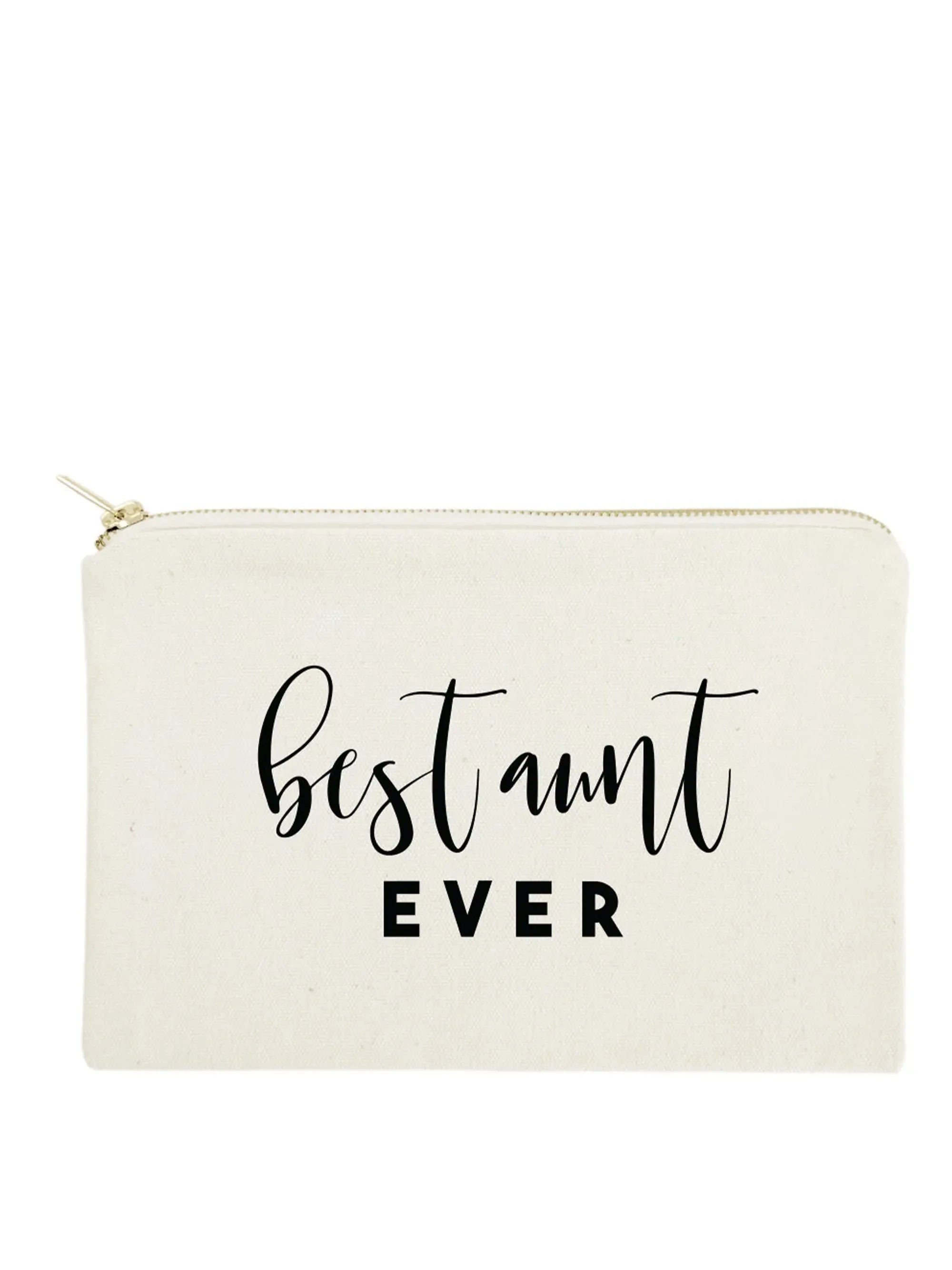 Best Aunt Ever Cotton Canvas Cosmetic Bag