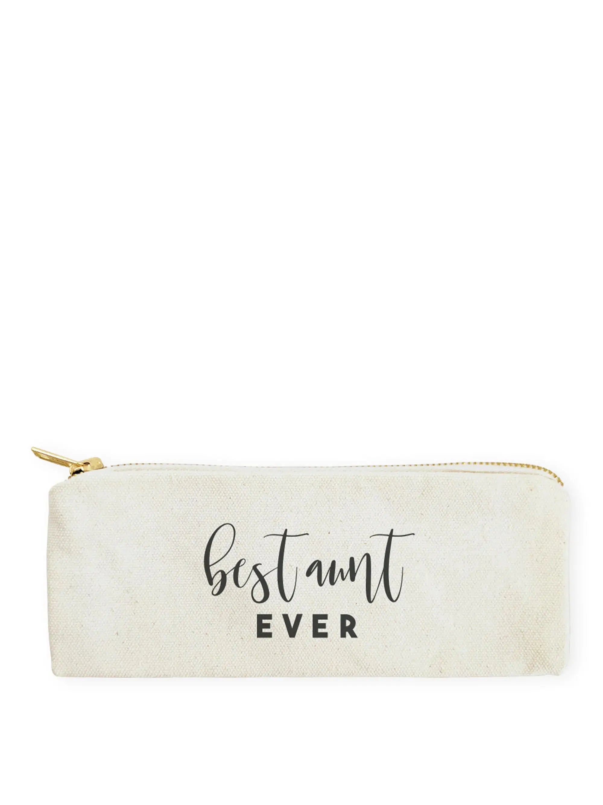 Best Aunt Ever Cotton Canvas Pencil Case and Travel Pouch
