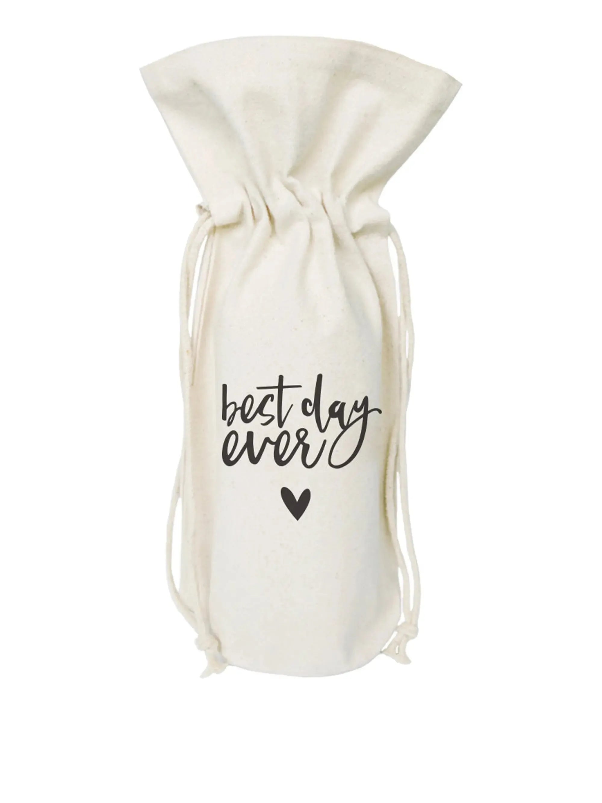 Best Day Ever Canvas Wine Bag
