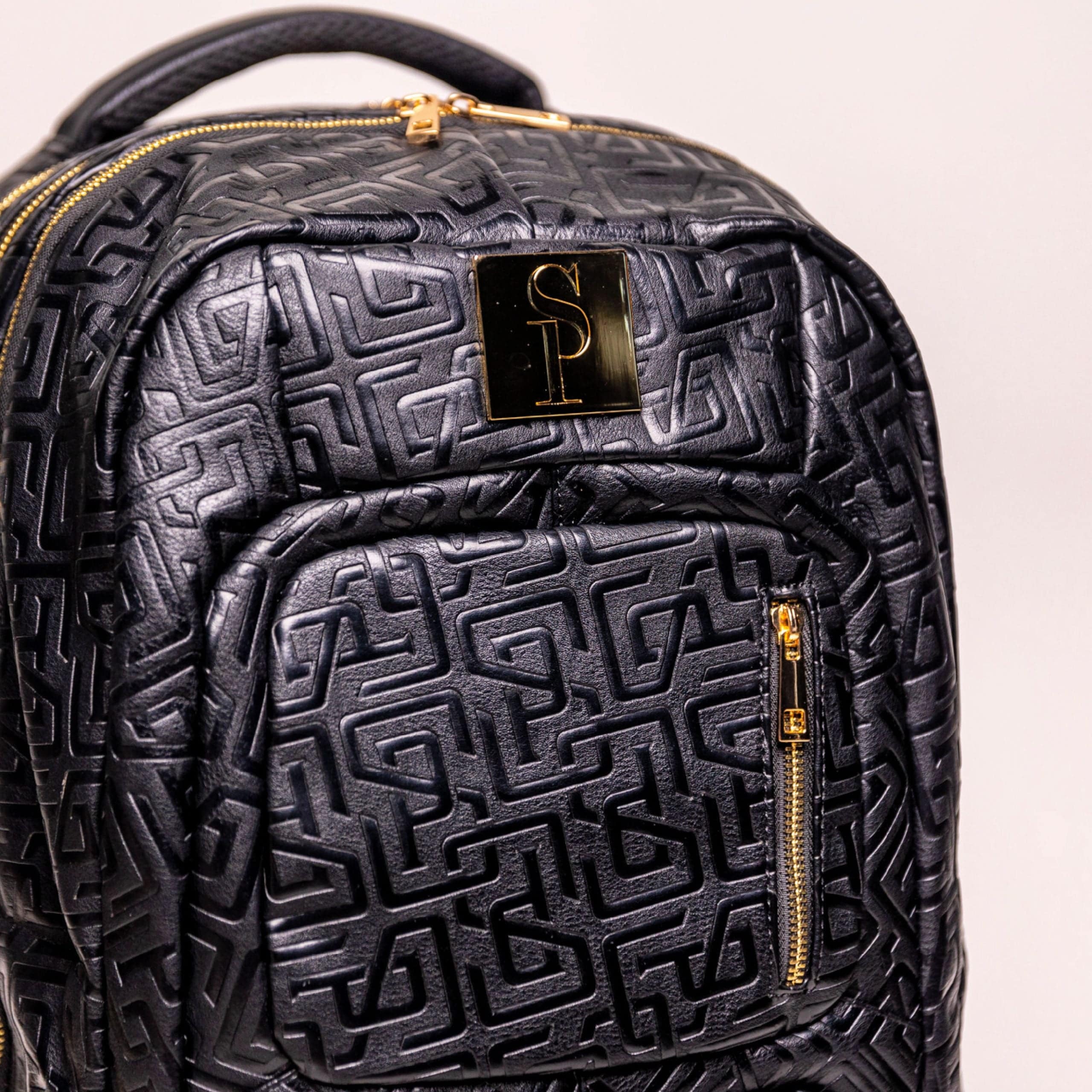 Black Monogram Leather Carry-On Roller Bag
