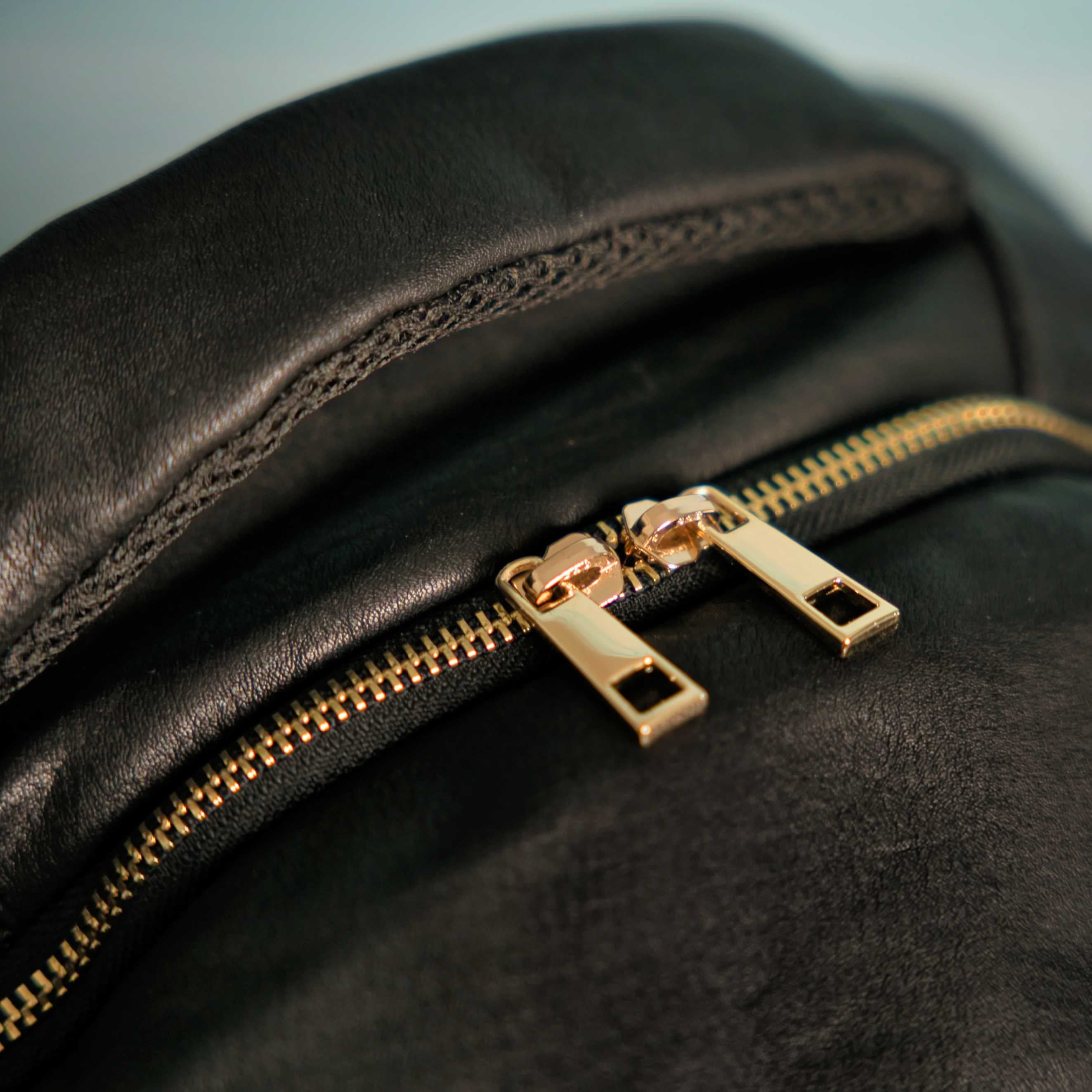 Black Leather Backpack Daily Commuter Bag