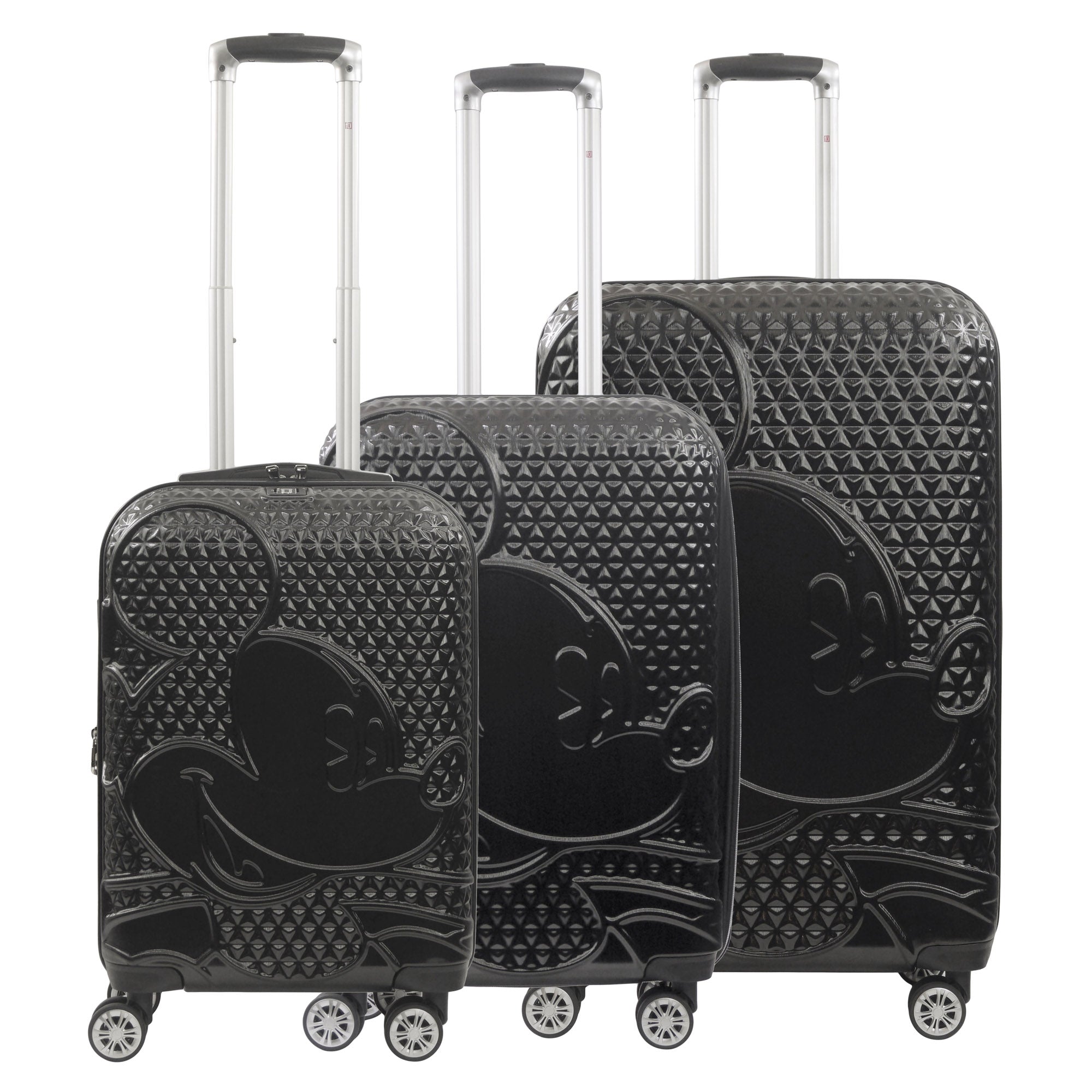 Disney Mickey Mouse Rolling Suitcases 3 Piece Set Black
