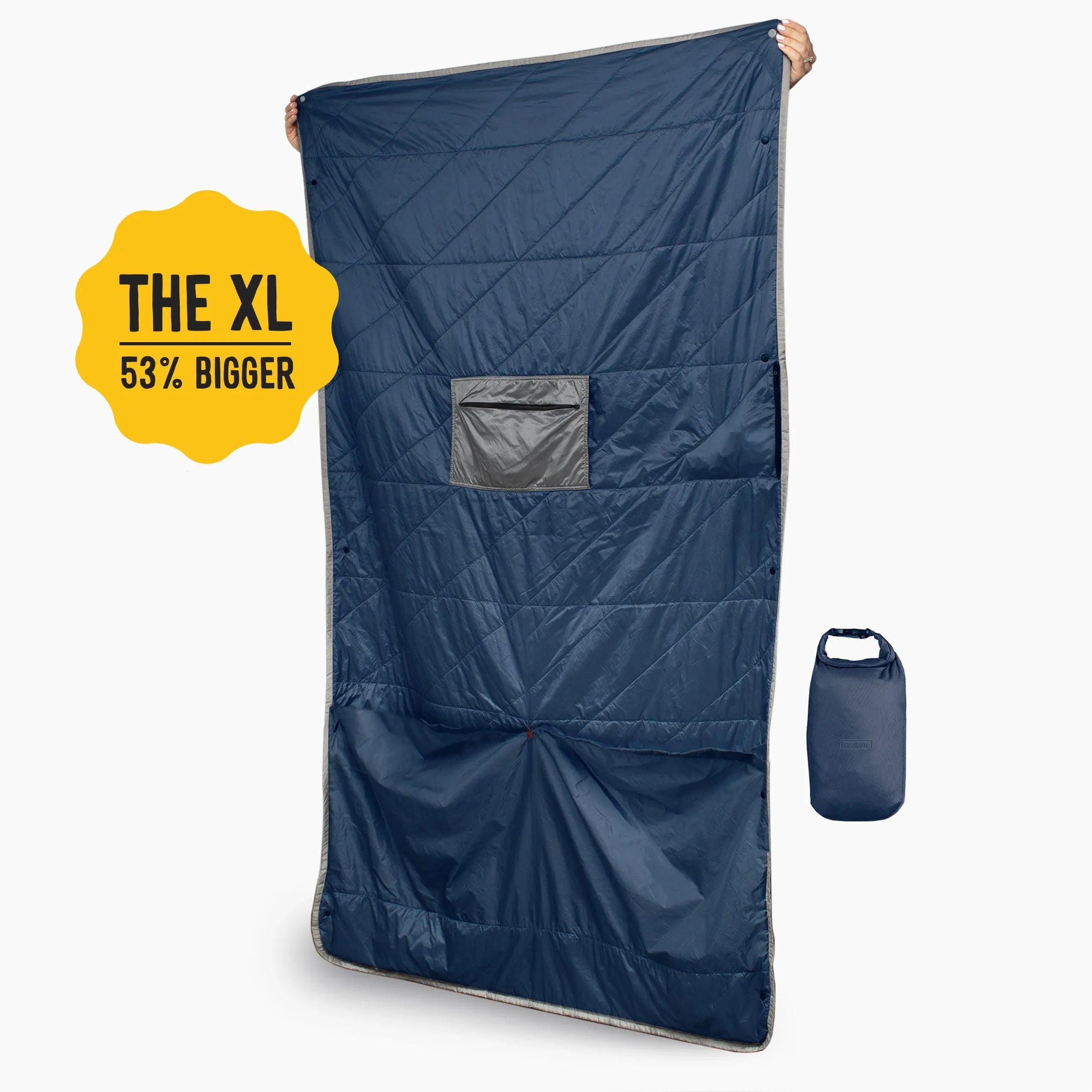 Gravel Layover™ XL Travel Blanket Insulated Packable Blue