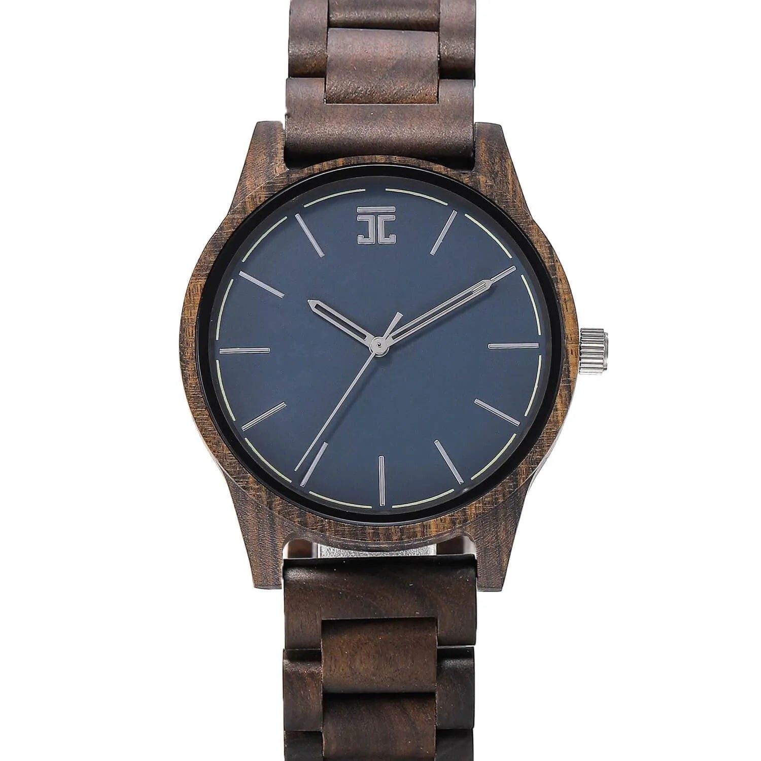 Atlantic Men's Watch | Dark Sandalwood w/ Blue Face