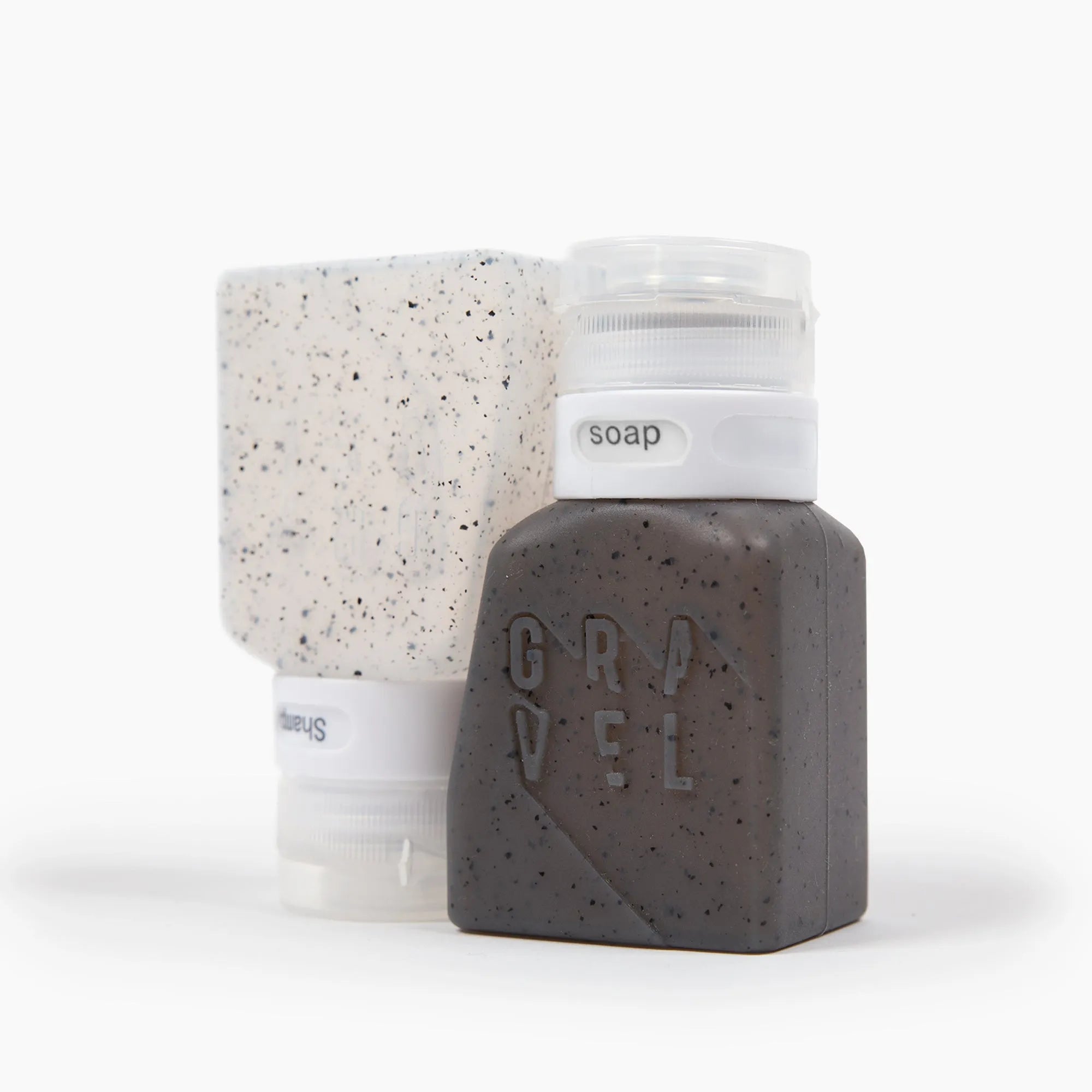 Gray & Clear | Travel Bottles For Liquids 3oz (89 ml) (Two Pack)