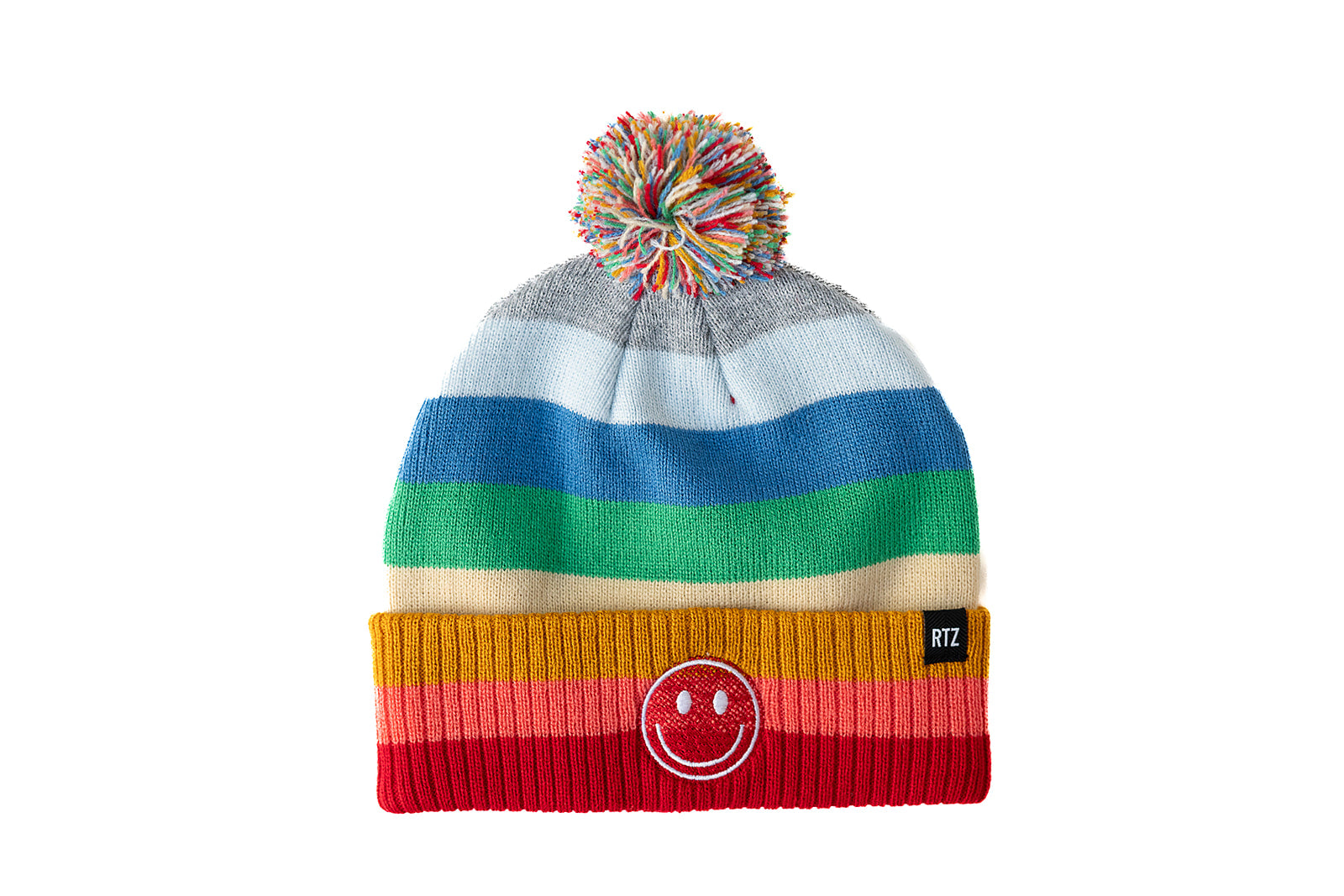 Smiley Pom Pom Beanie Hat