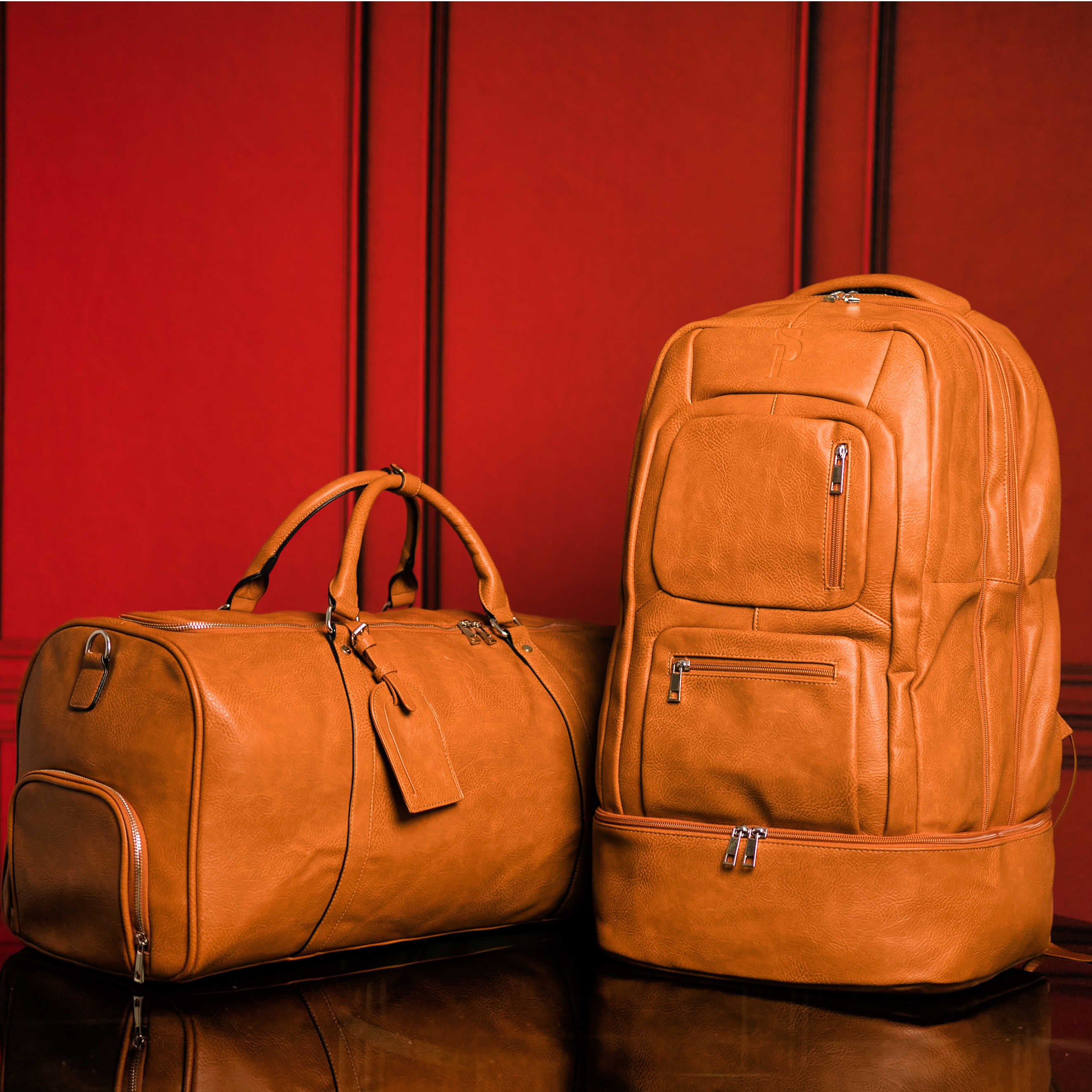 Brown Leather Patented Carry-on Bag (XL Design)