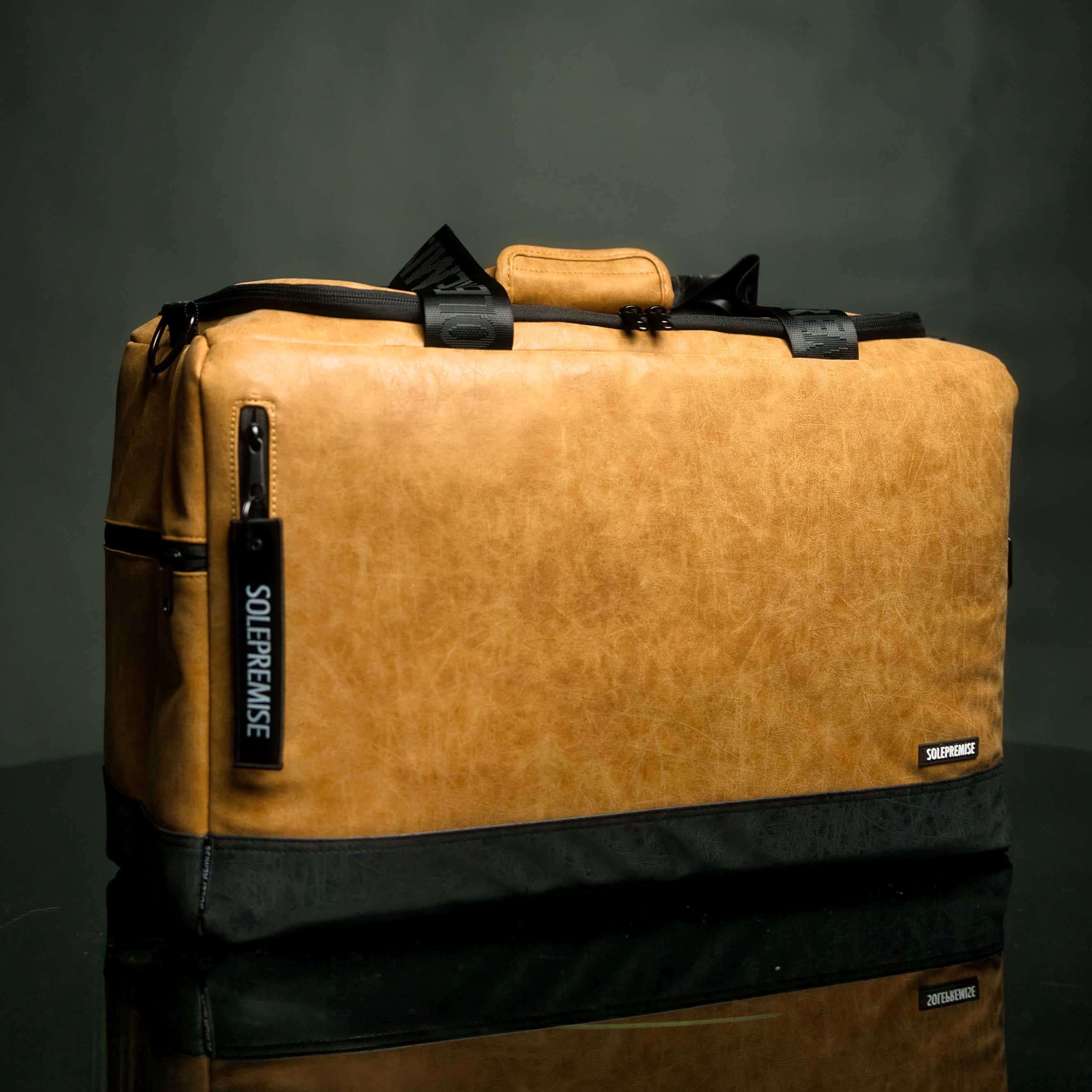 Brown Leather Sneaker Duffel Bag