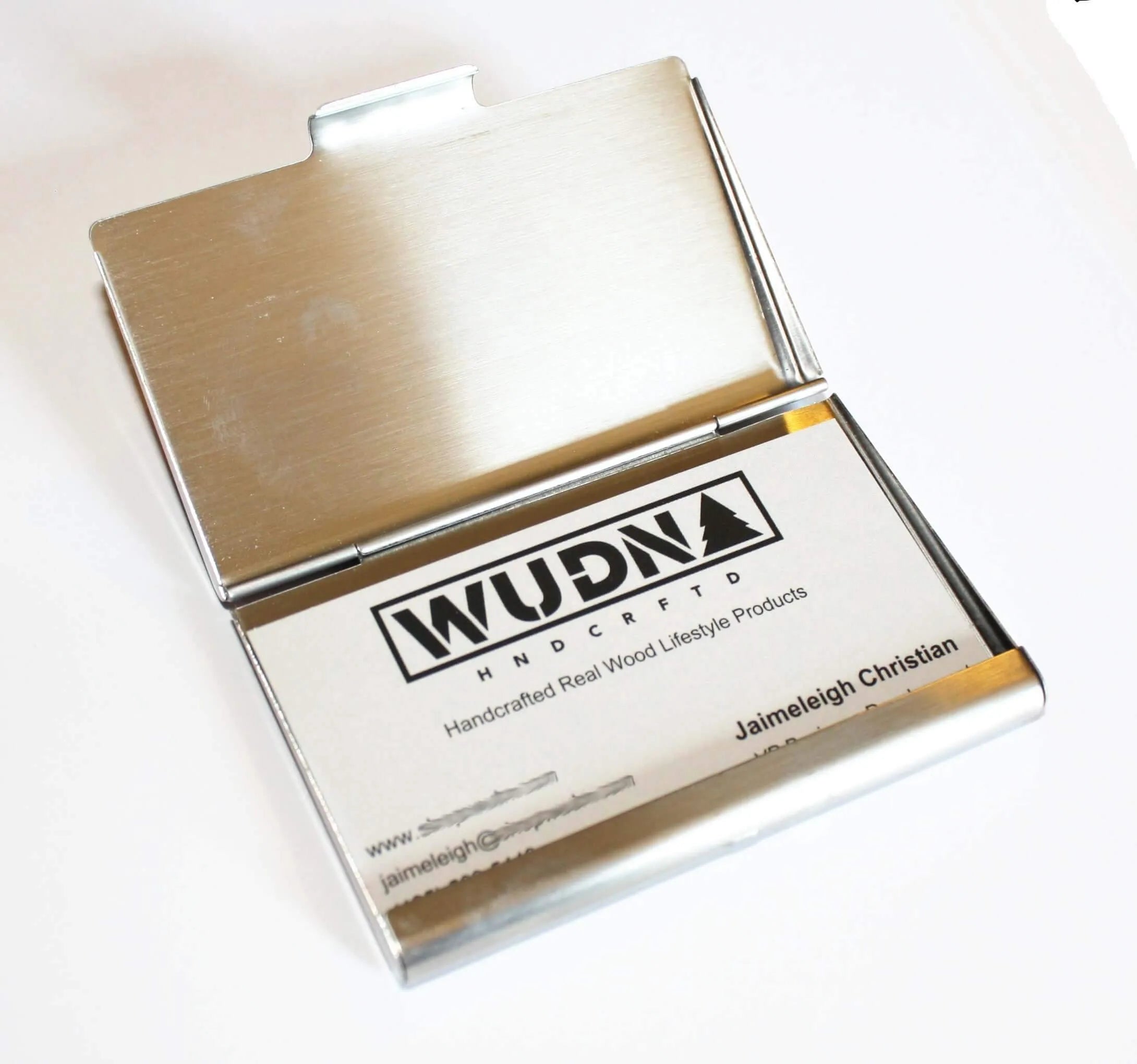 Wooden Business Card Holder Japanese Naval Ensign Flag in Aromatic Cedar