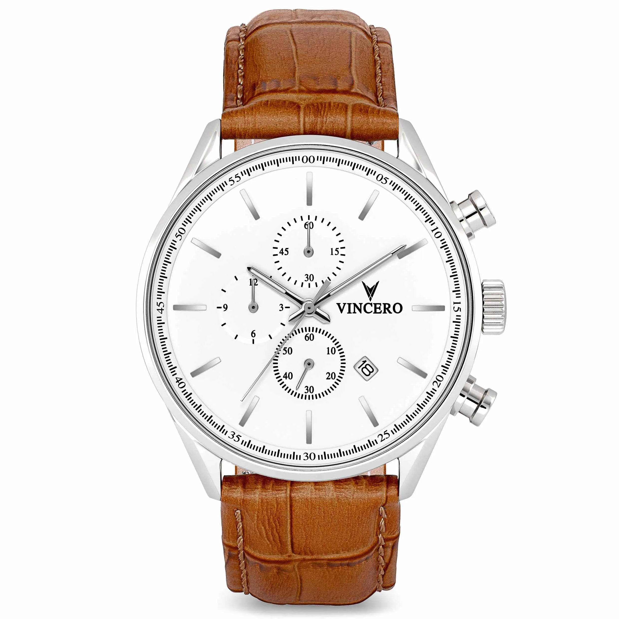 The Chrono S2 40mm Men's Watches - Silver/Tan