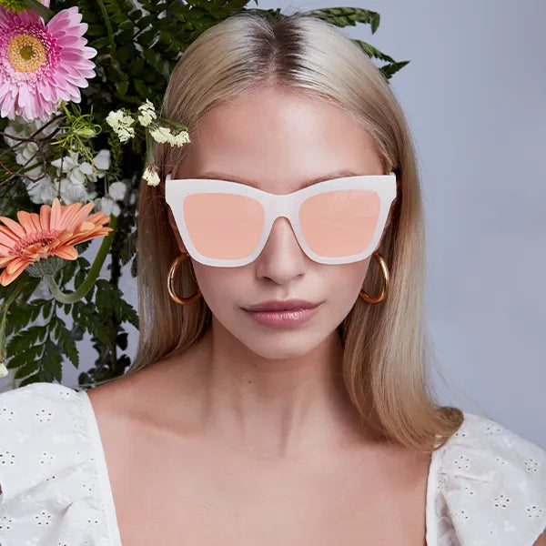 Cosmo Sunglasses - White Rose gold