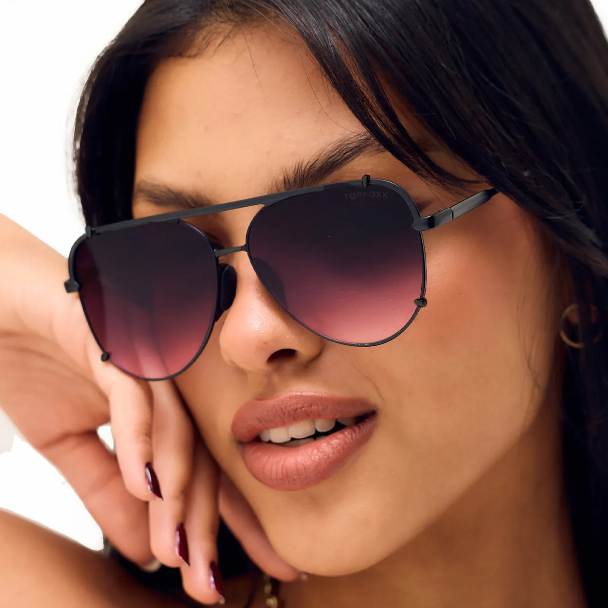 Cristina - Tangle Free - Faded Purple & Pink Aviator Sunglasses