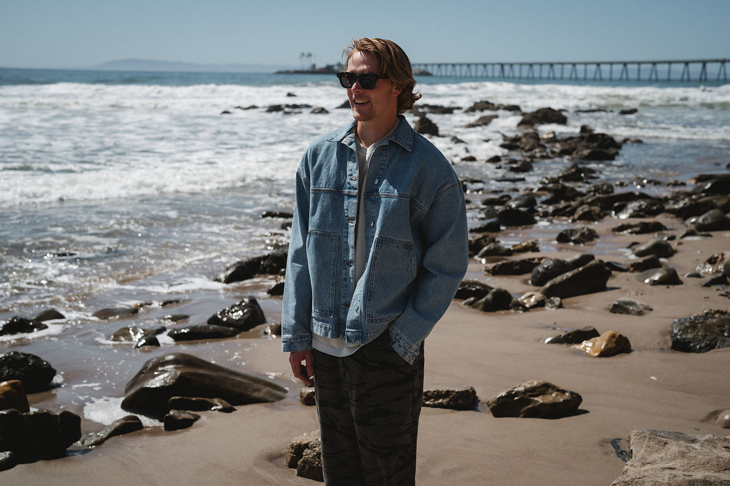 Bleached Indigo Oversized Denim Jacket