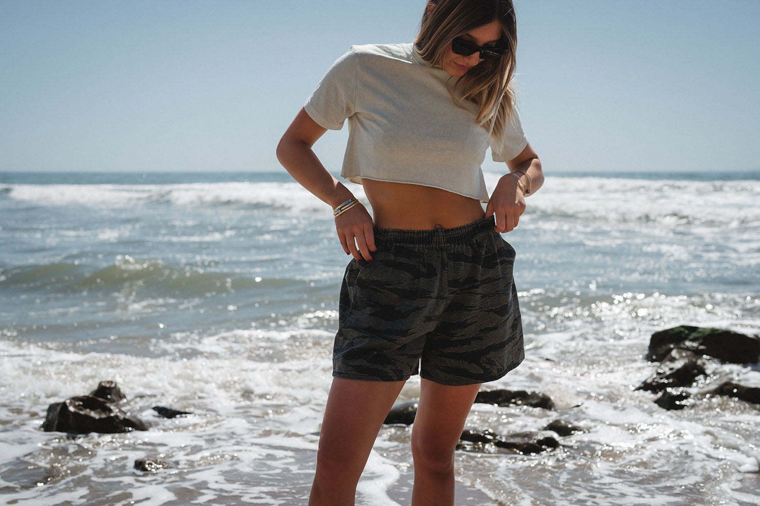 Camo Day Shorts – Elastic Waist & Utility Pockets
