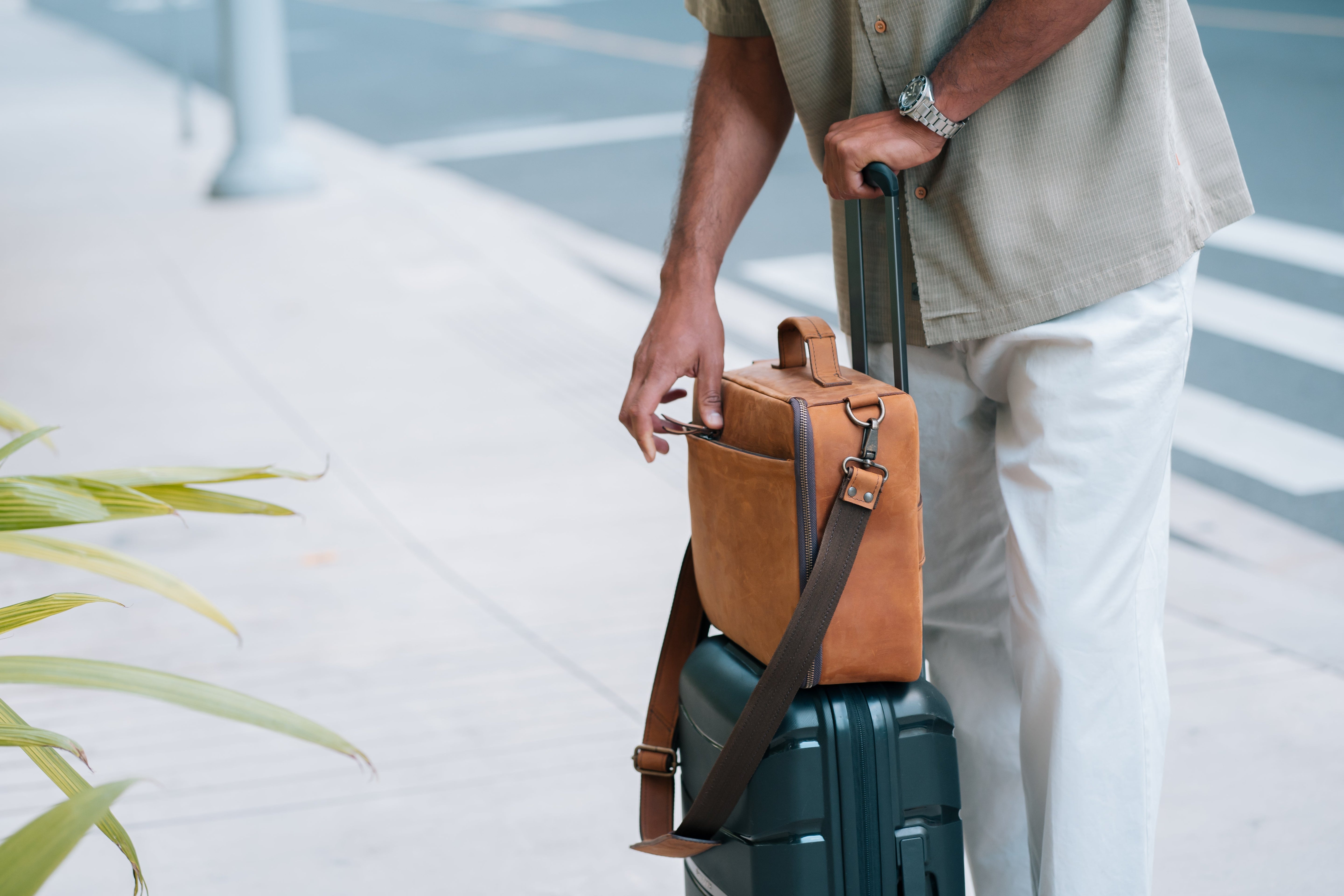 Leather CPAP Travel Briefcase