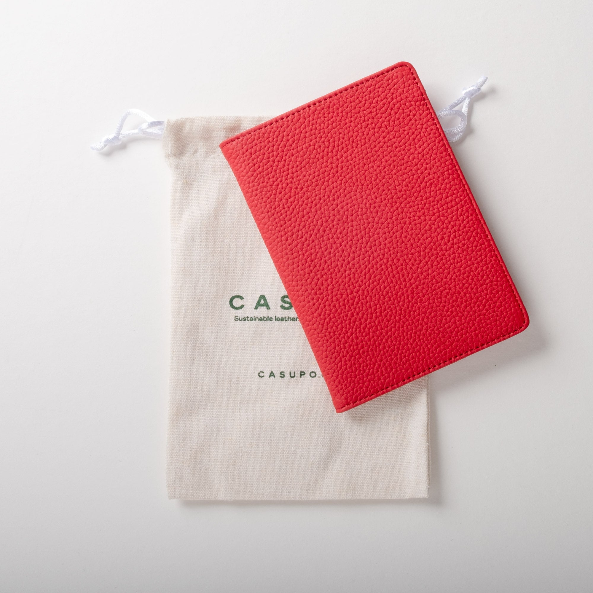 Leather Passport Wallet with RFID - Red