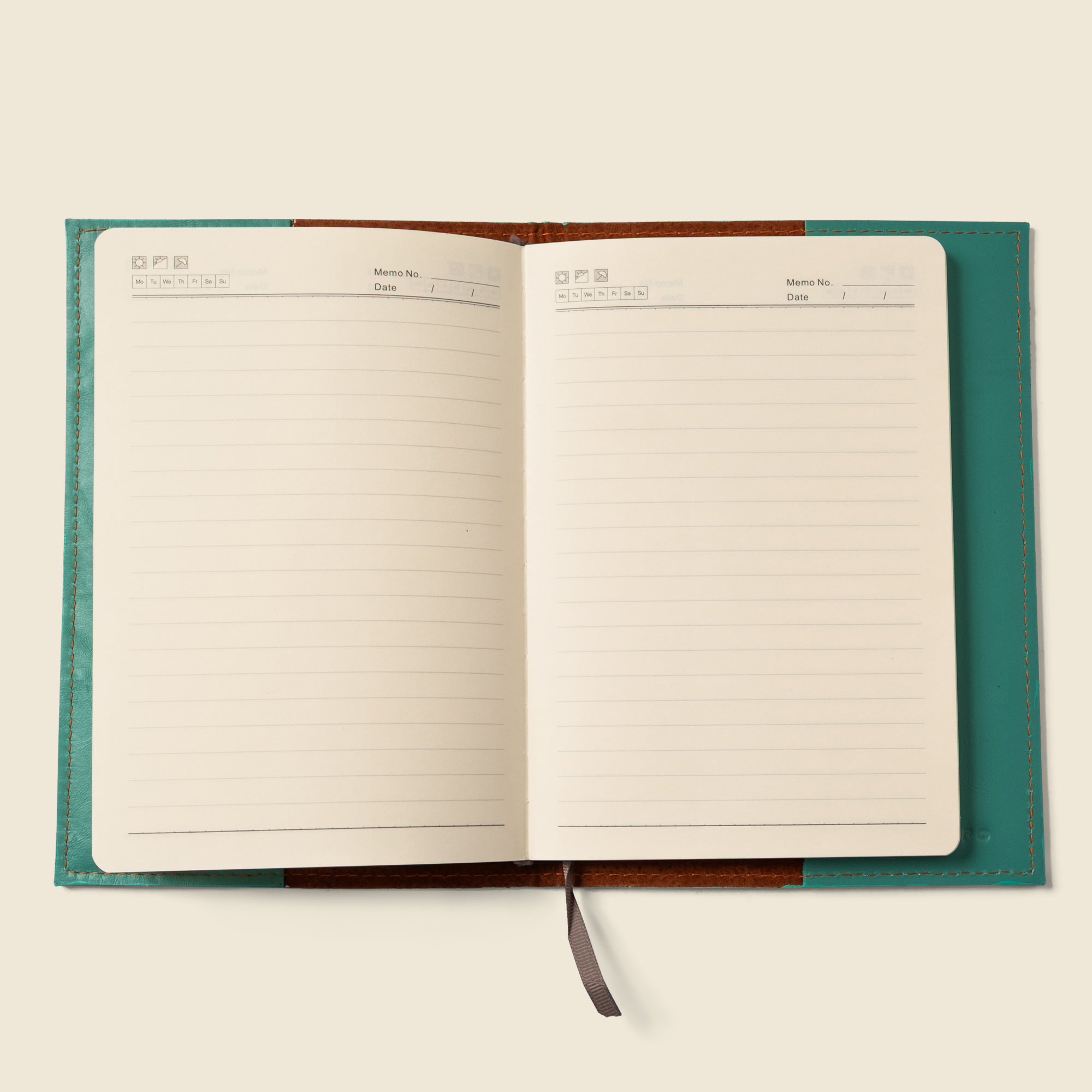 Refillable A5 Leather Notebook Cover – Teal