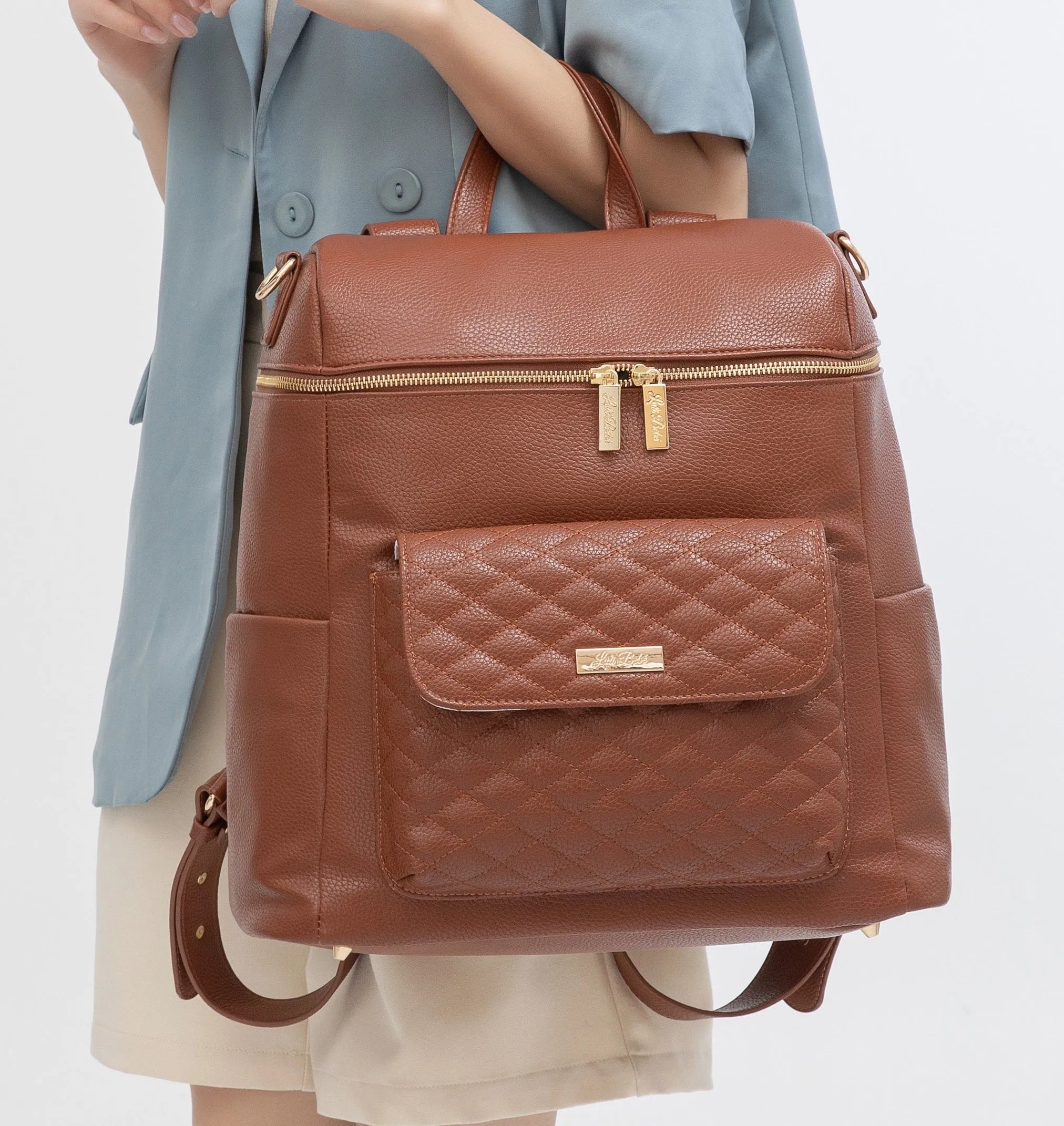 Monaco Backpack Diaper Bag | Caramel Brown
