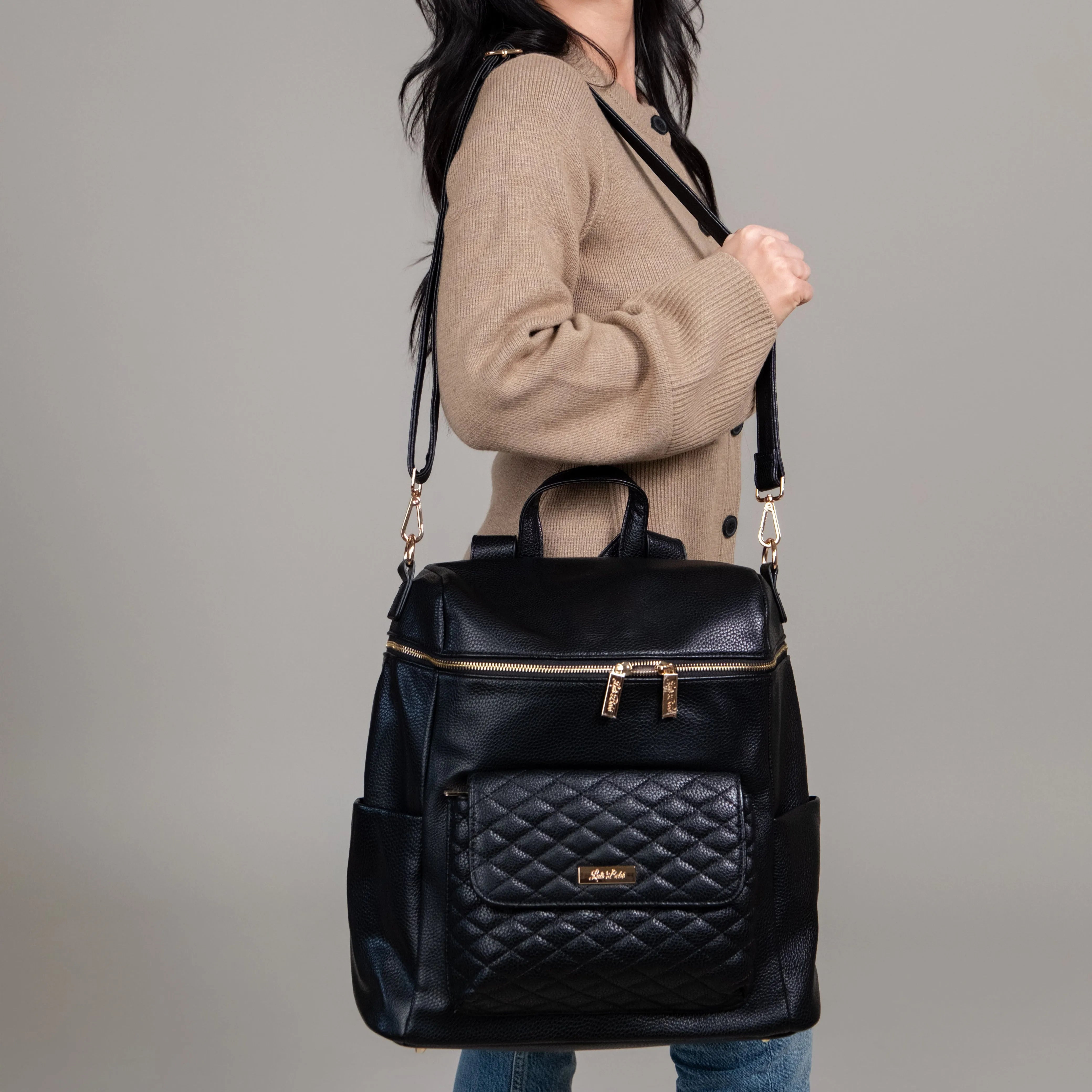 Monaco Backpack Diaper Bag | Ebony Black