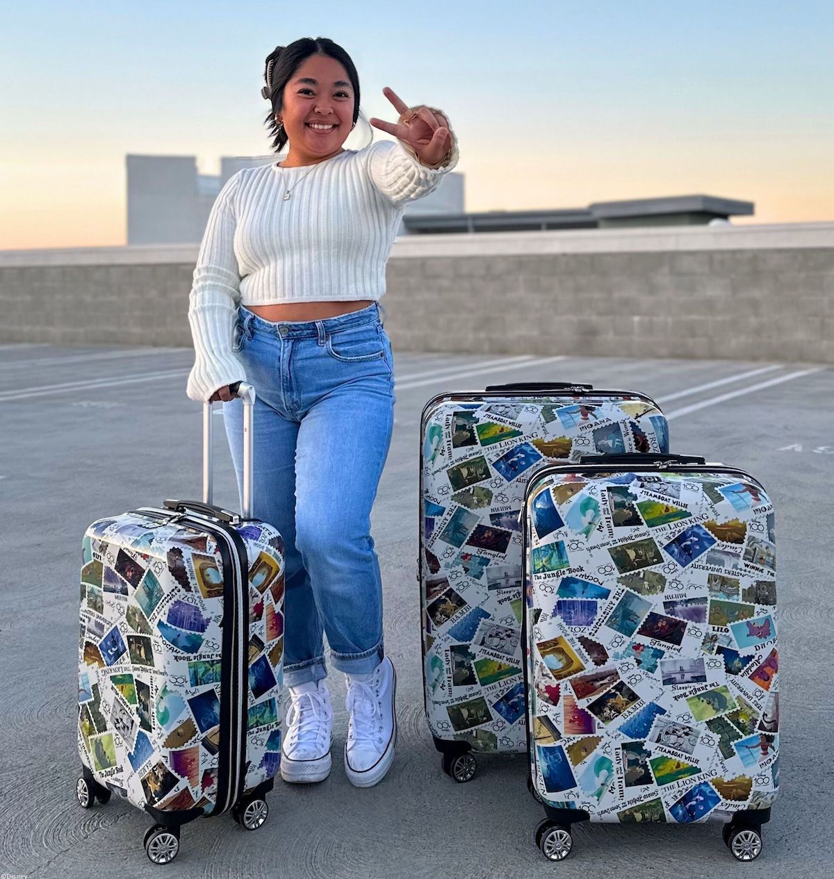 Disney Stamps 3pc Hard-sided Spinner Luggage Set