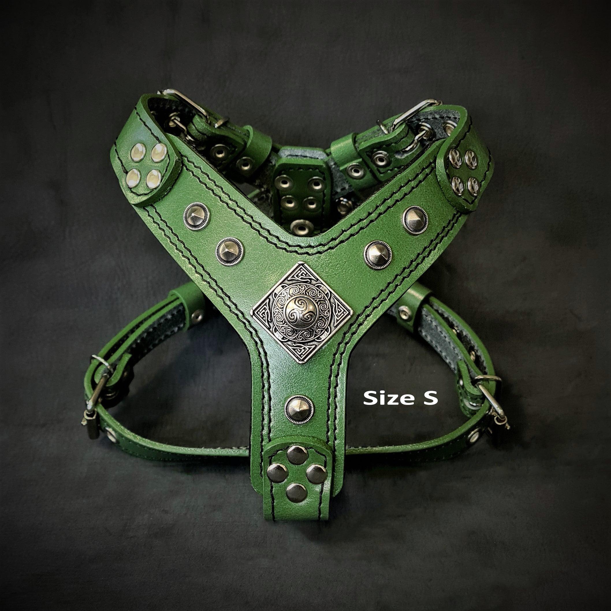The "Eros" Dog Harness Green Small to Medium Size