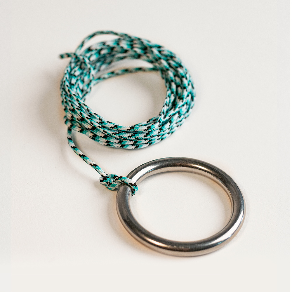 One of a Kind Blue Pearl Epoxy Resin Live-Edge Wood Hook and Ring Toss Game