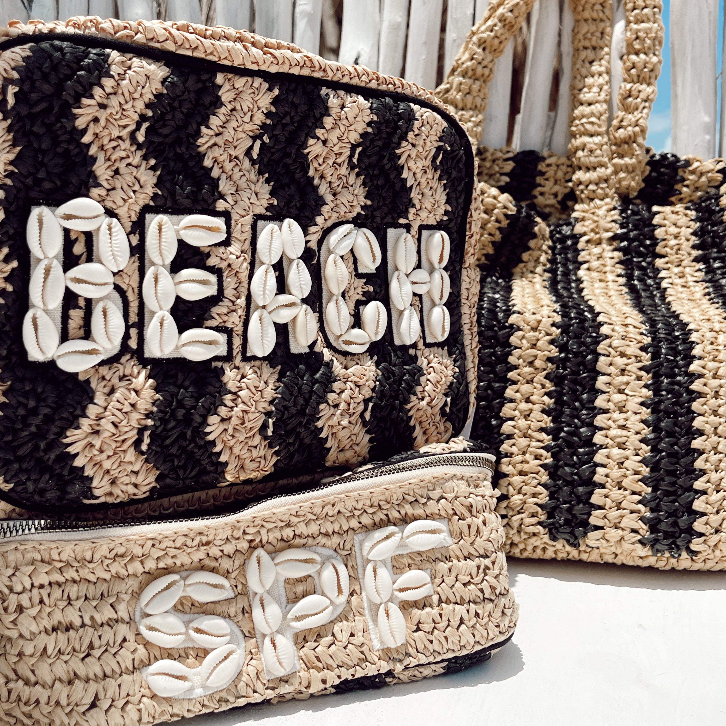 Beach XL Makeup Bag with Puka Shells