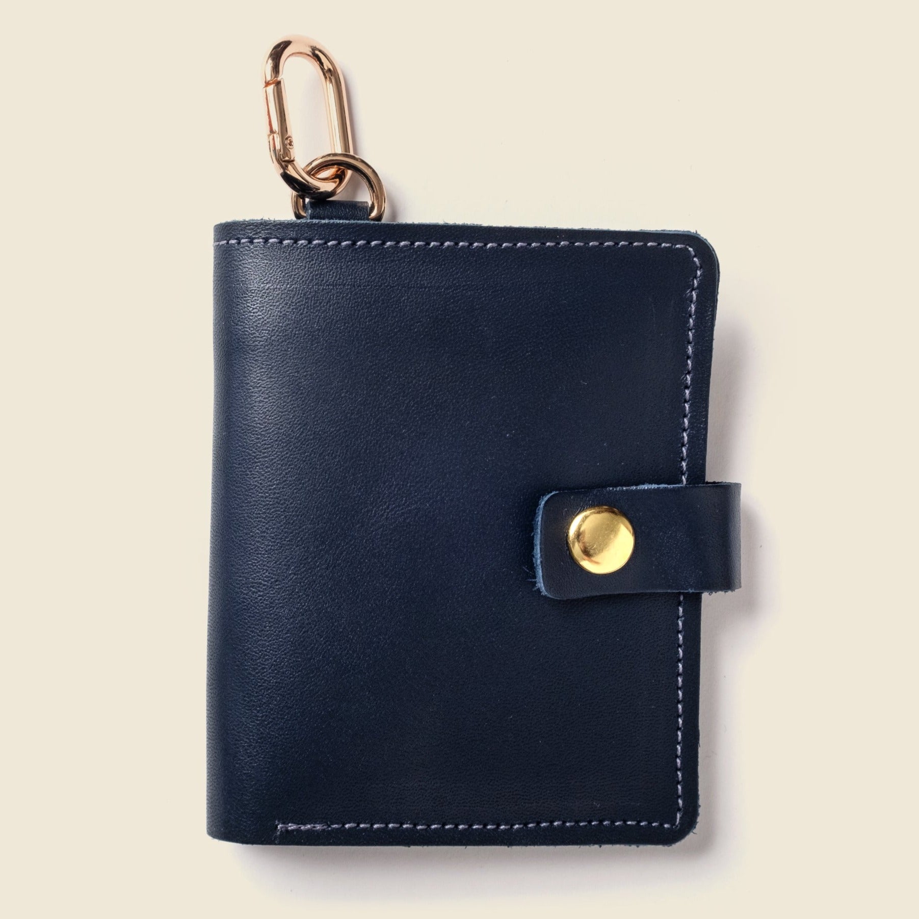 Wallet with Snap and Key Ring - Navy