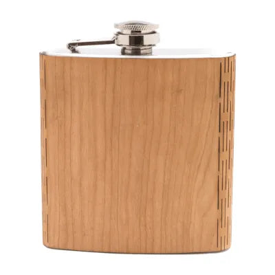 High Quality 6 oz. Wooden Hip Flask - Hand Crafted from Local Wood