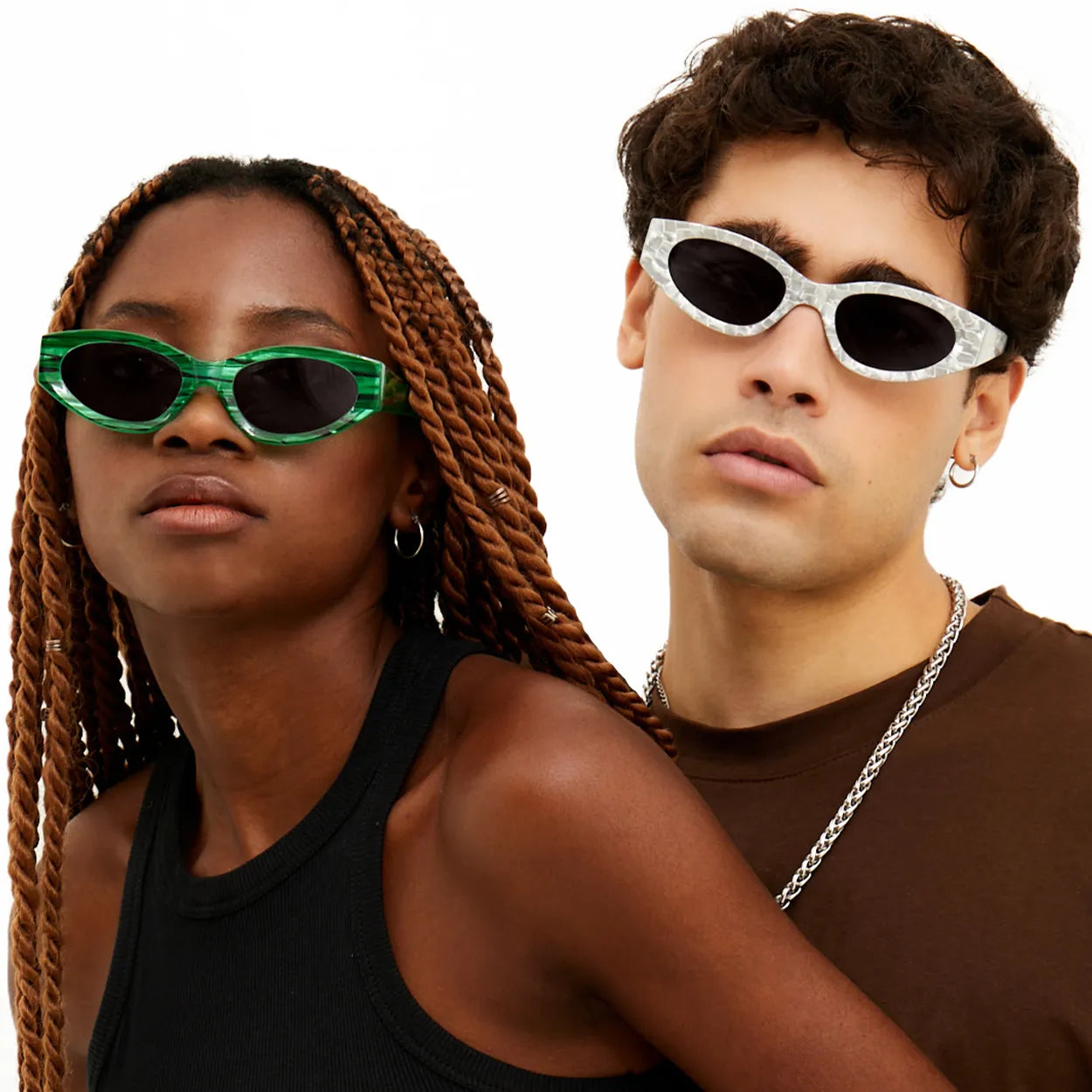 Kat x Money Moves - Green Cateye Sunglasses