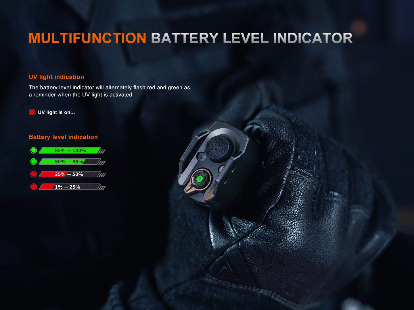 TK35R Rechargeable High-Performance Tactical Flashlight with UV Output