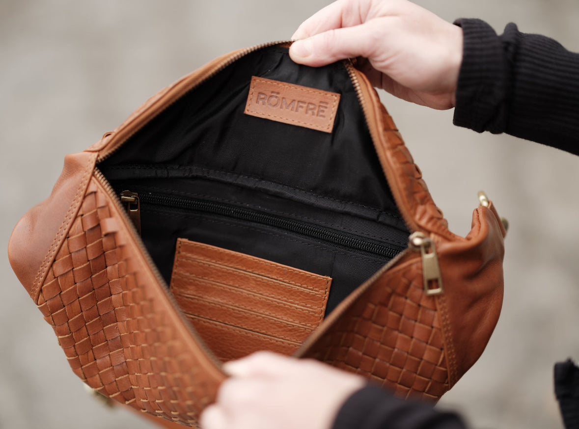 Haleiwa Woven Leather Sling Bag