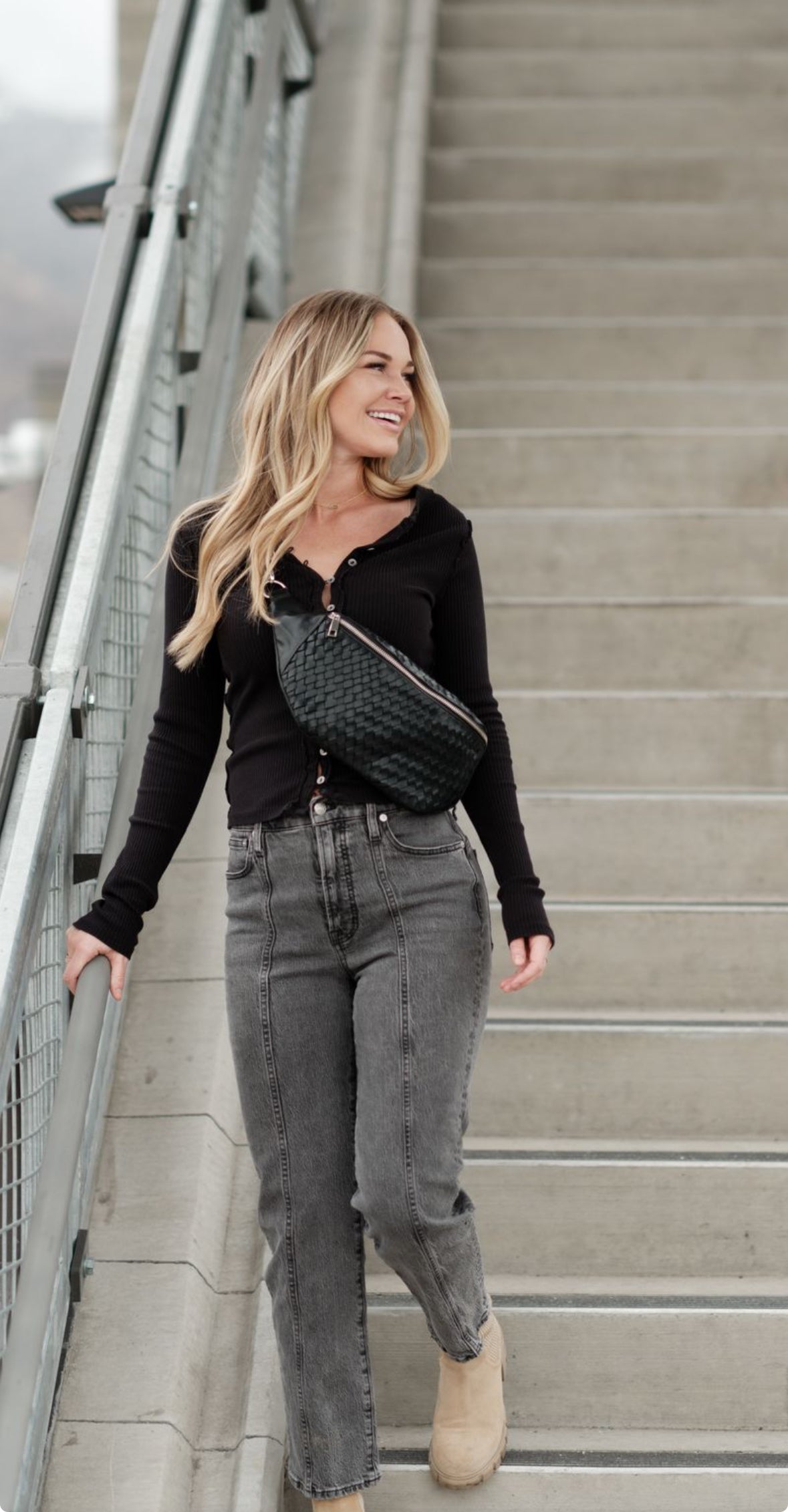 Haleiwa Woven Leather Sling Bag