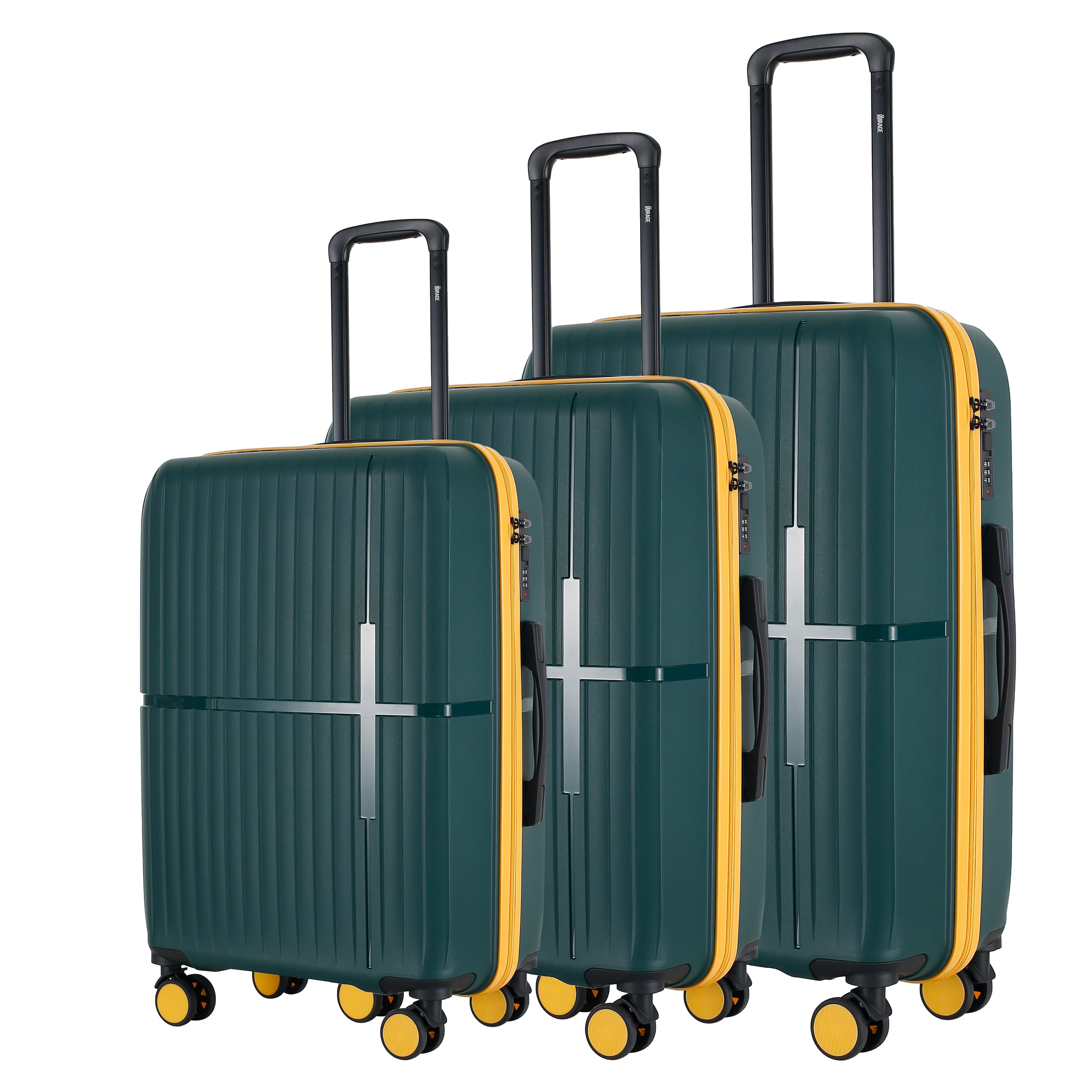 GALA 3 Piece Polycarbonate Luggage Set with TSA Lock - Army Green