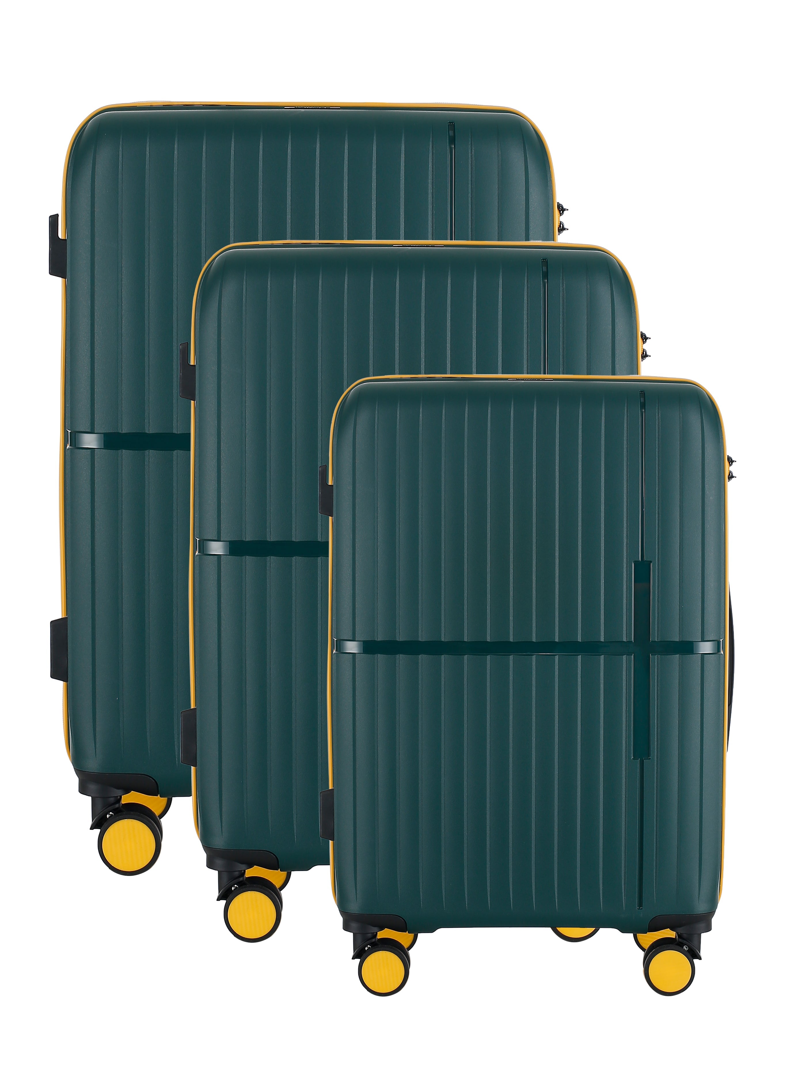GALA 3 Piece Polycarbonate Luggage Set with TSA Lock - Army Green