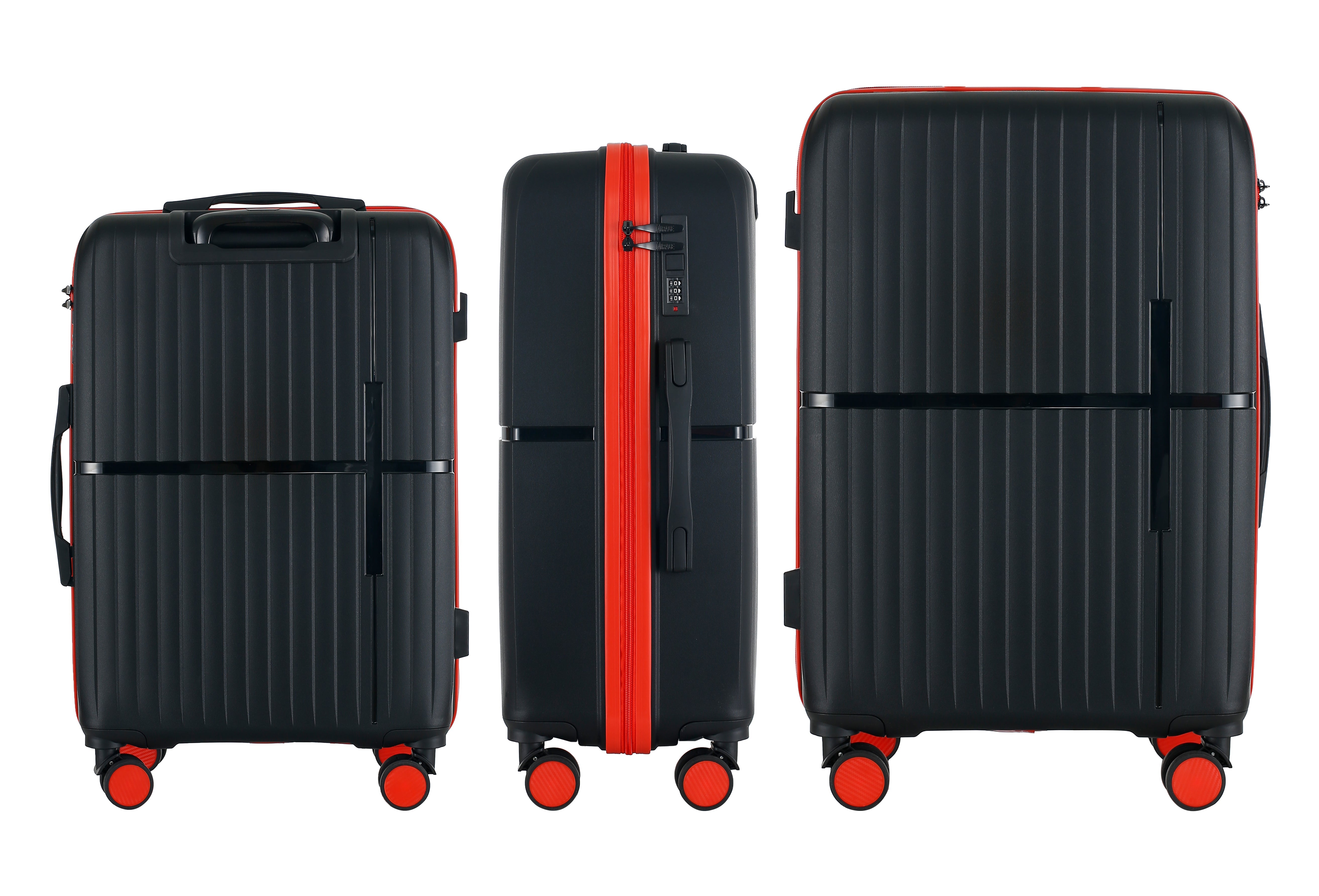 GALA 3 Piece Polycarbonate Luggage Set with TSA Lock - Black
