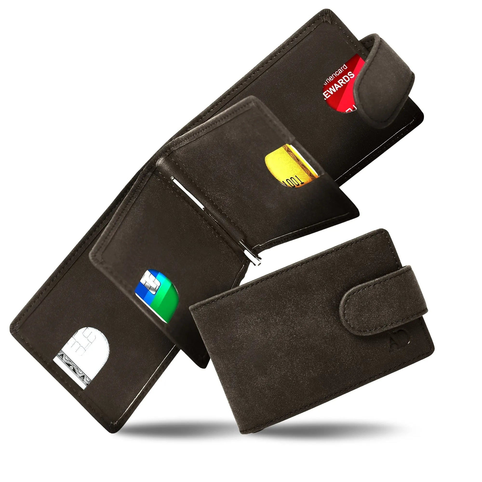 Vegan Leather Bifold Wallet with Removable Money Clip