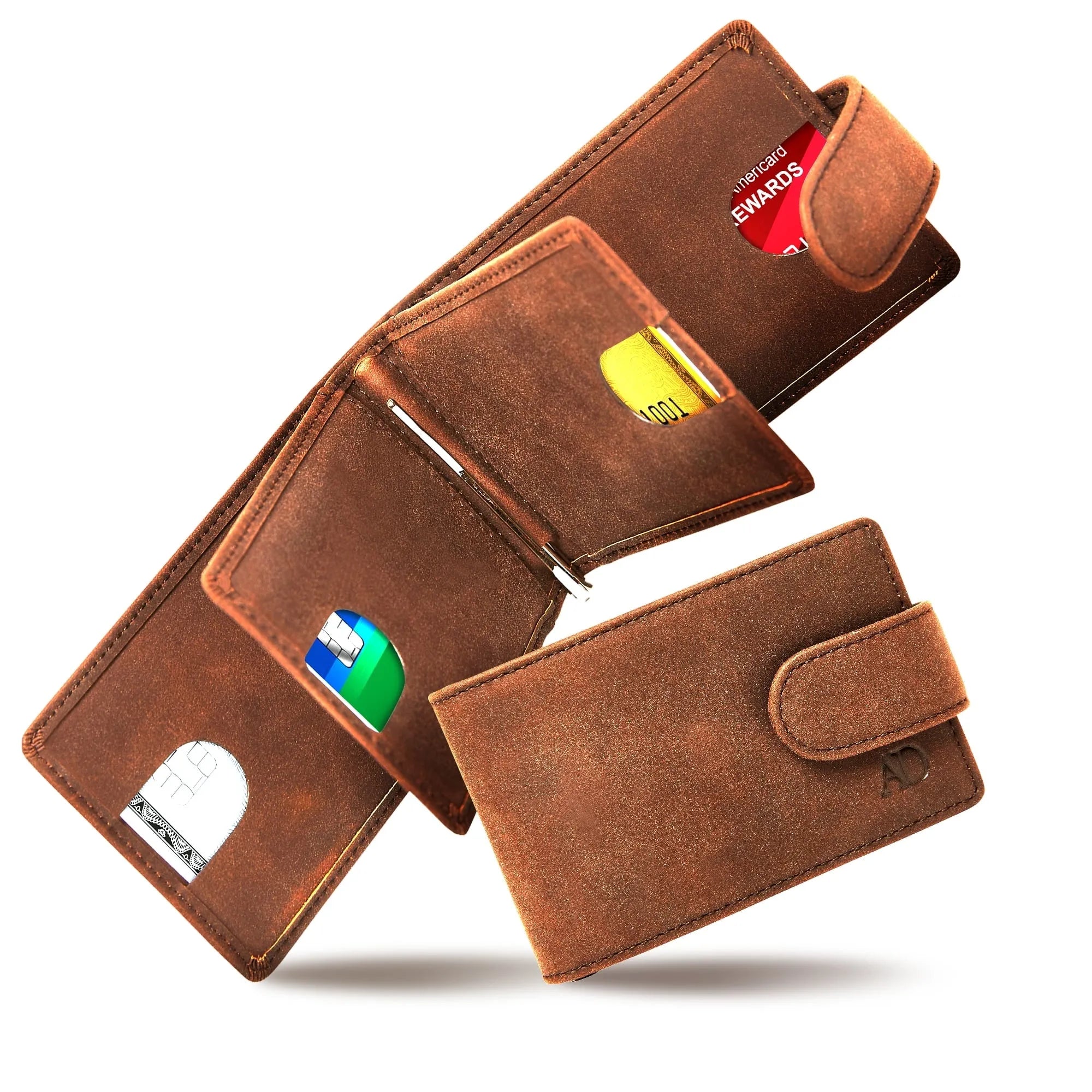 Vegan Leather Bifold Wallet with Removable Money Clip