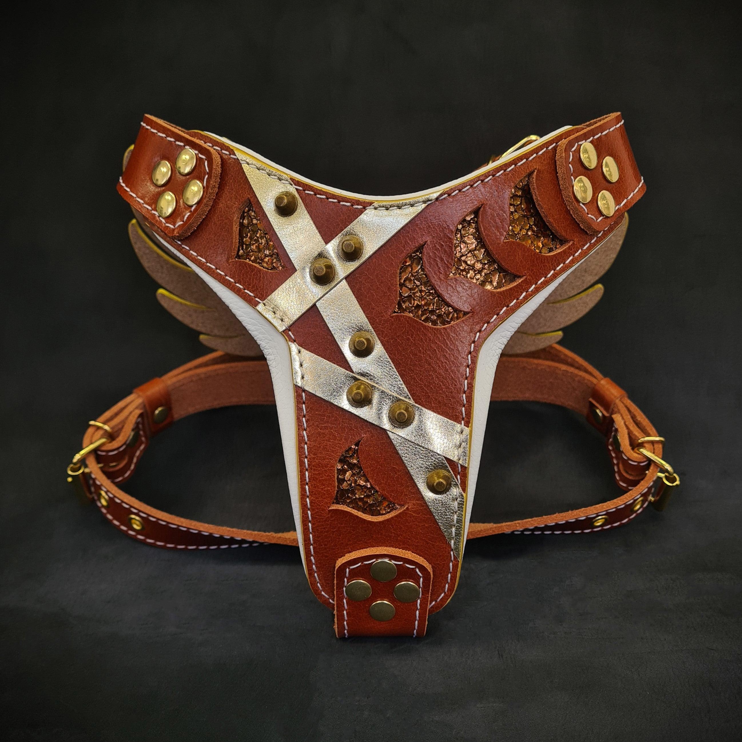 The "Hermes" Leather Dog Harness for Large and Giant Breeds