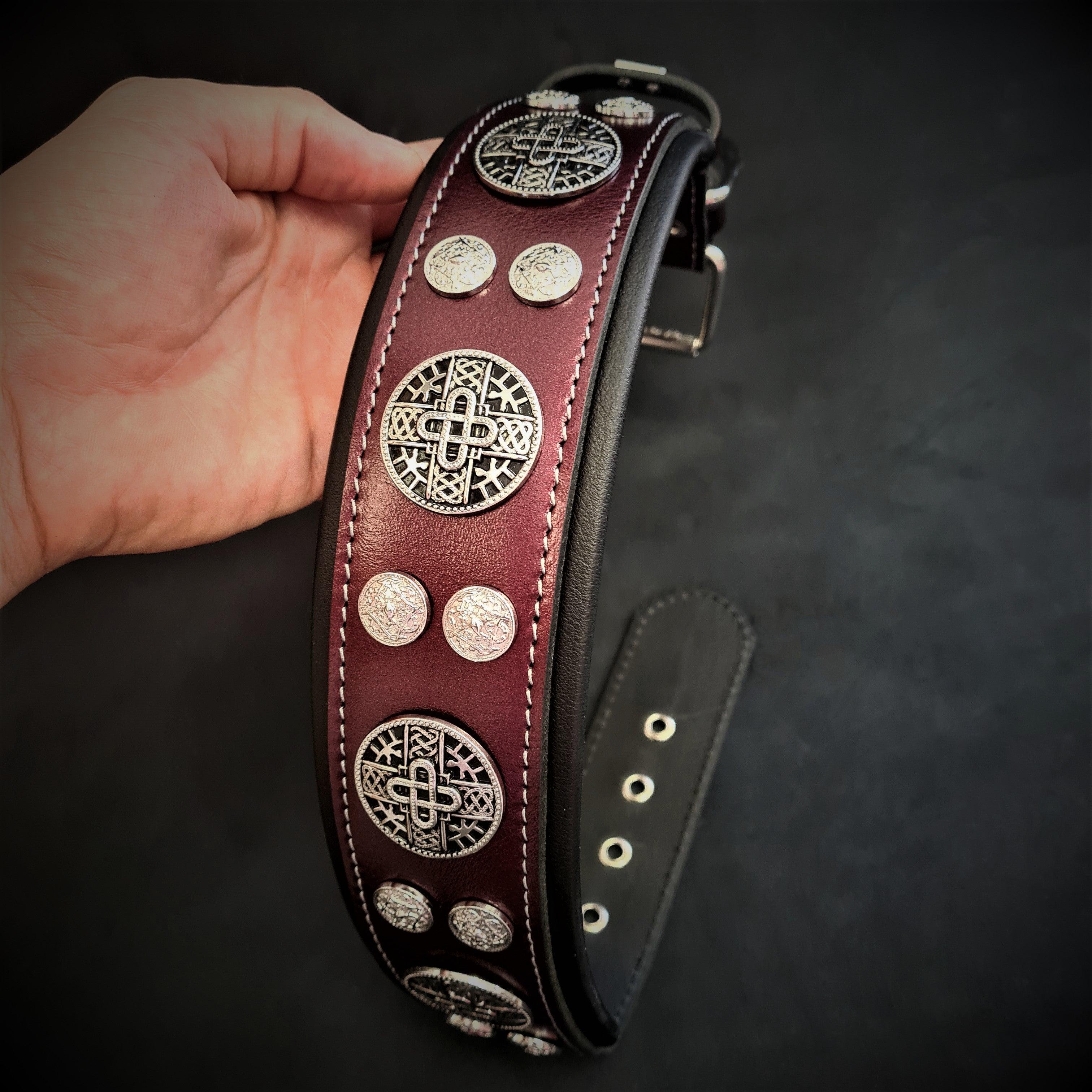 The "Hektor" Burgundy Dog Collar. LIMITED