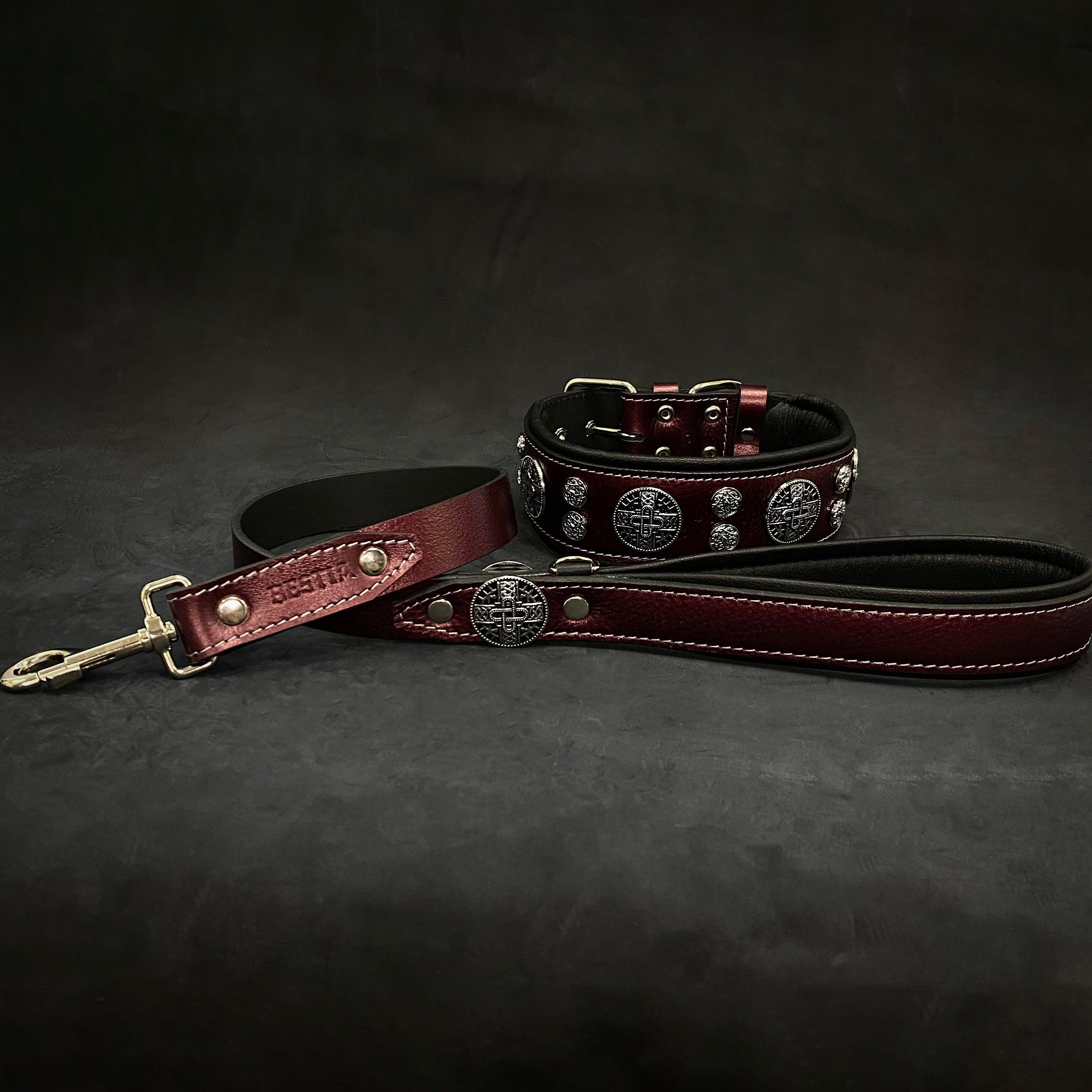 The "Hektor" Burgundy Dog Collar. LIMITED