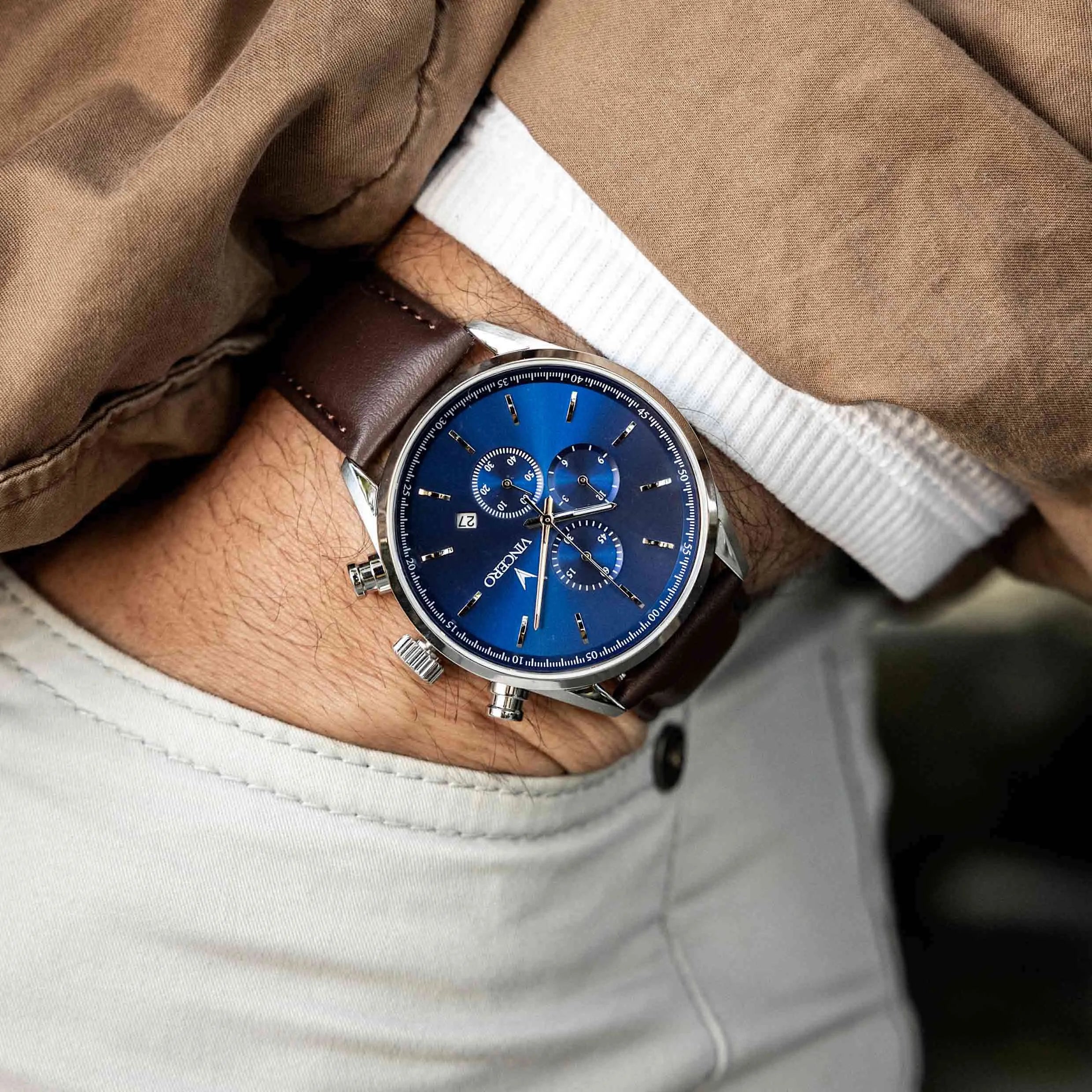 The Chrono S2 Men's Watches - Blue/Brown