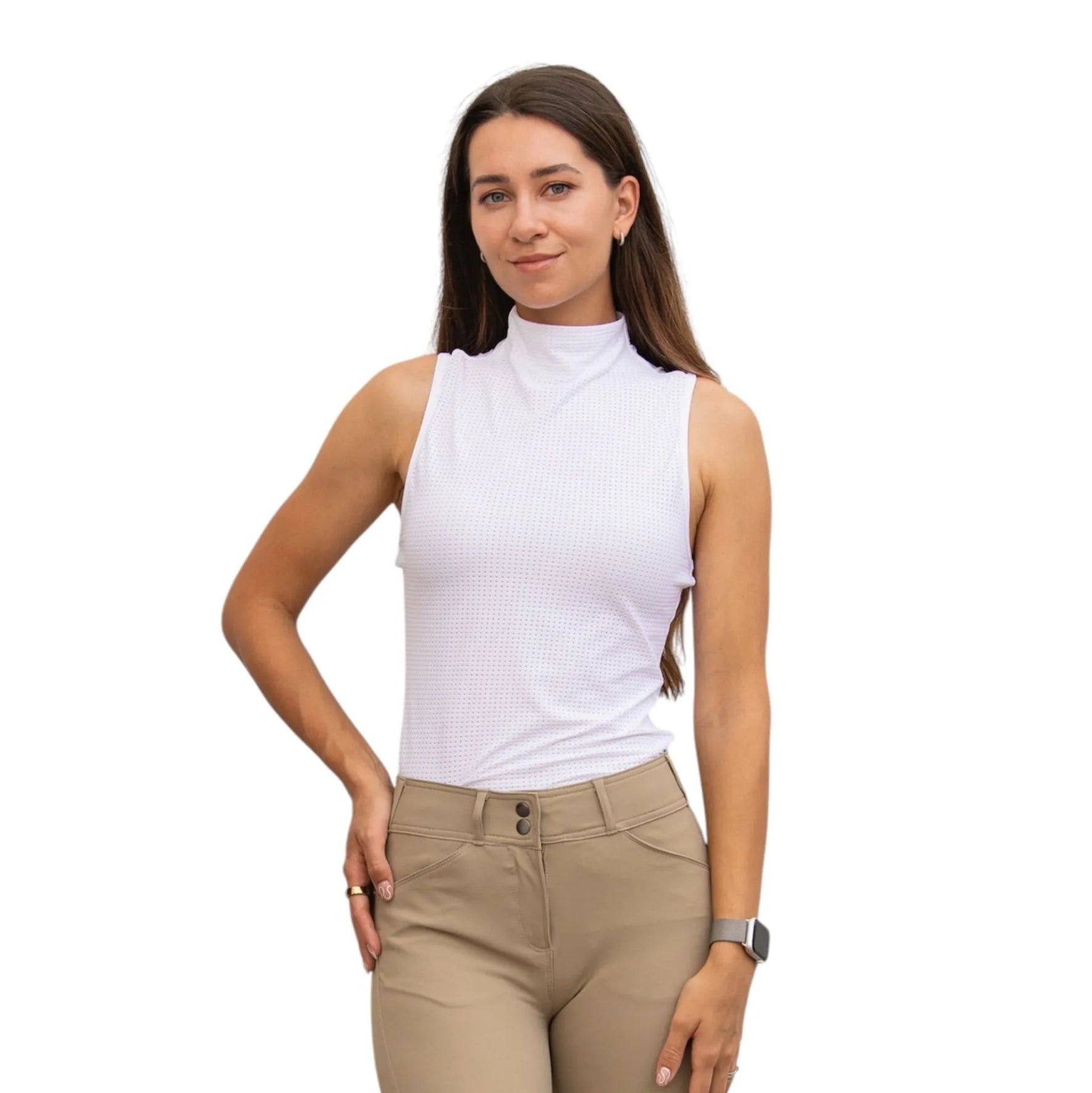 Blaire Sleeveless Mock Neck Shirt