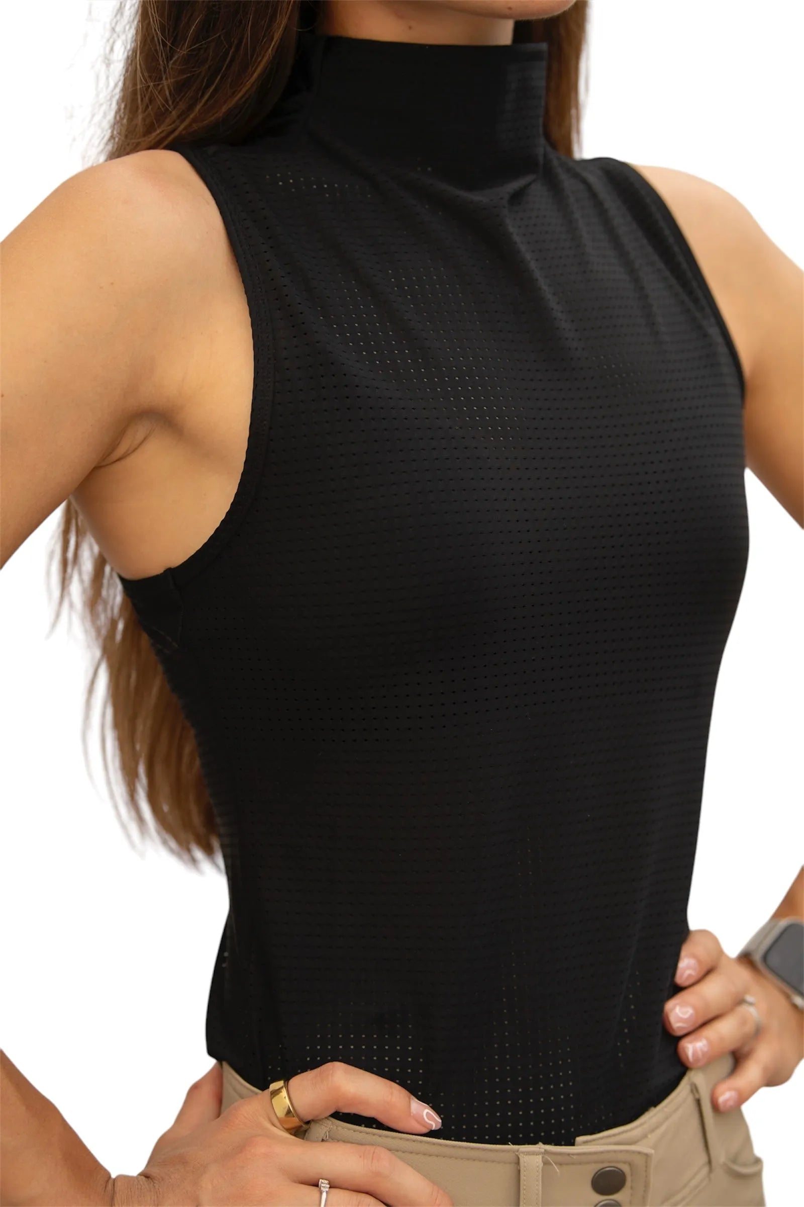 Blaire Sleeveless Mock Neck Shirt