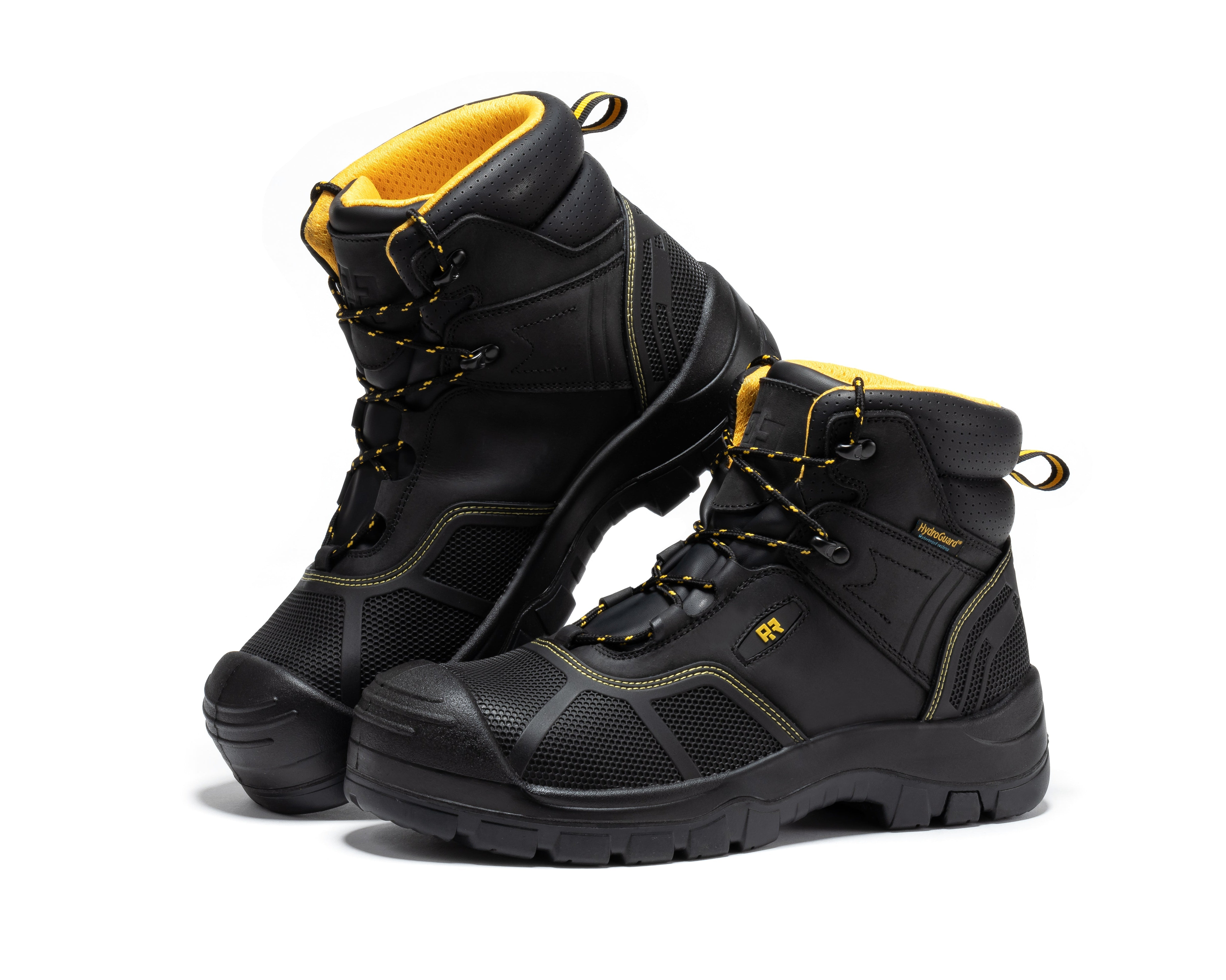 Woodland Black 6 inch Waterproof Composite Toe Leather Work Boots AK663