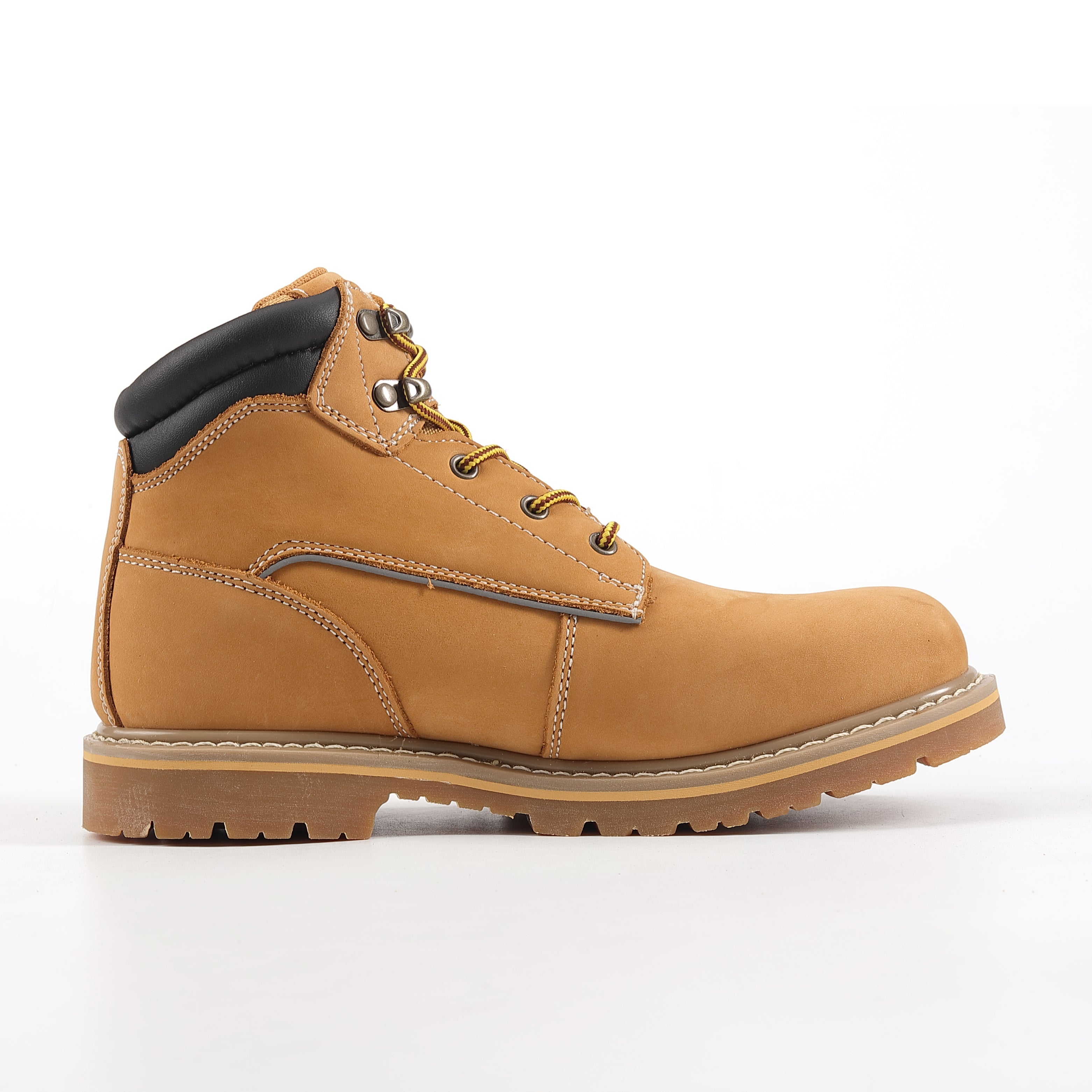 00094 Men's Work Boots Wheat Nubuck Leather with Soft Toe Casual Safty Shoes