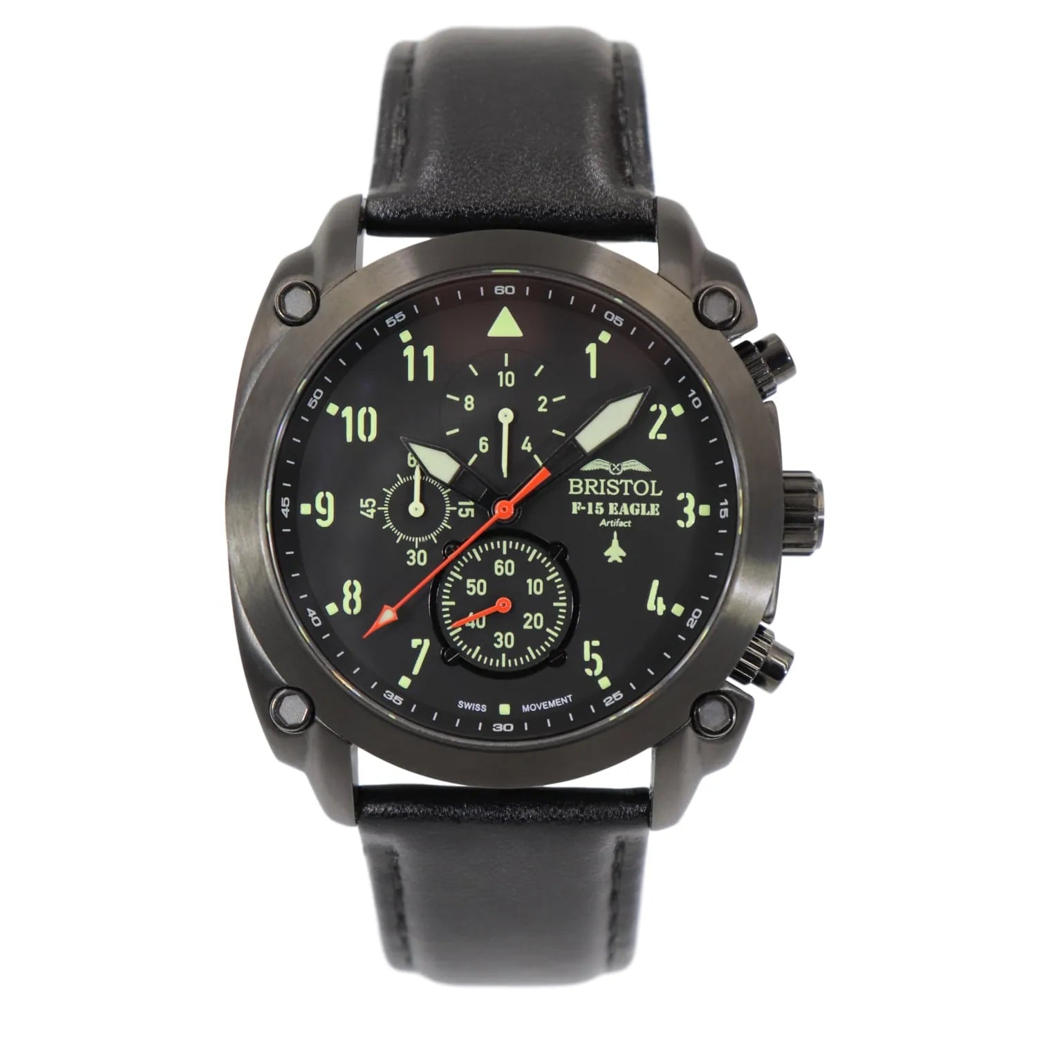 F-15 Eagle Tribute - Black Finish, Leather Band