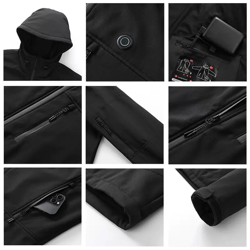 LITEGUEST Softshell 10-Zone Heated Jacket Waterproof for Winter