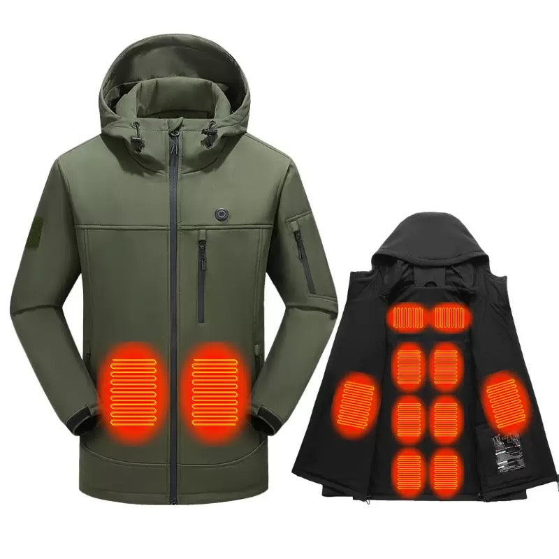 LITEGUEST Softshell 10-Zone Heated Jacket Waterproof for Winter