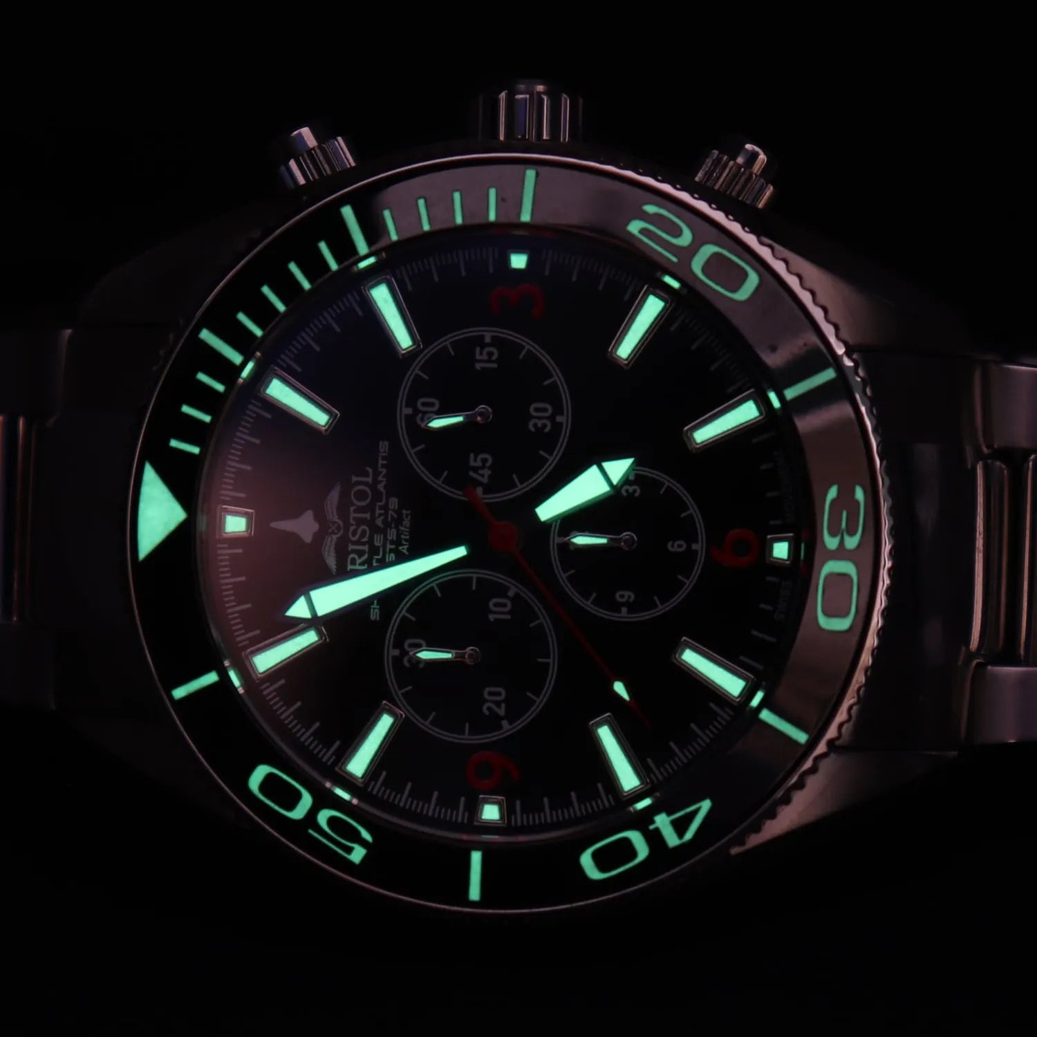 Space Shuttle Atlantis Tribute - Stainless Steel, Black Dial